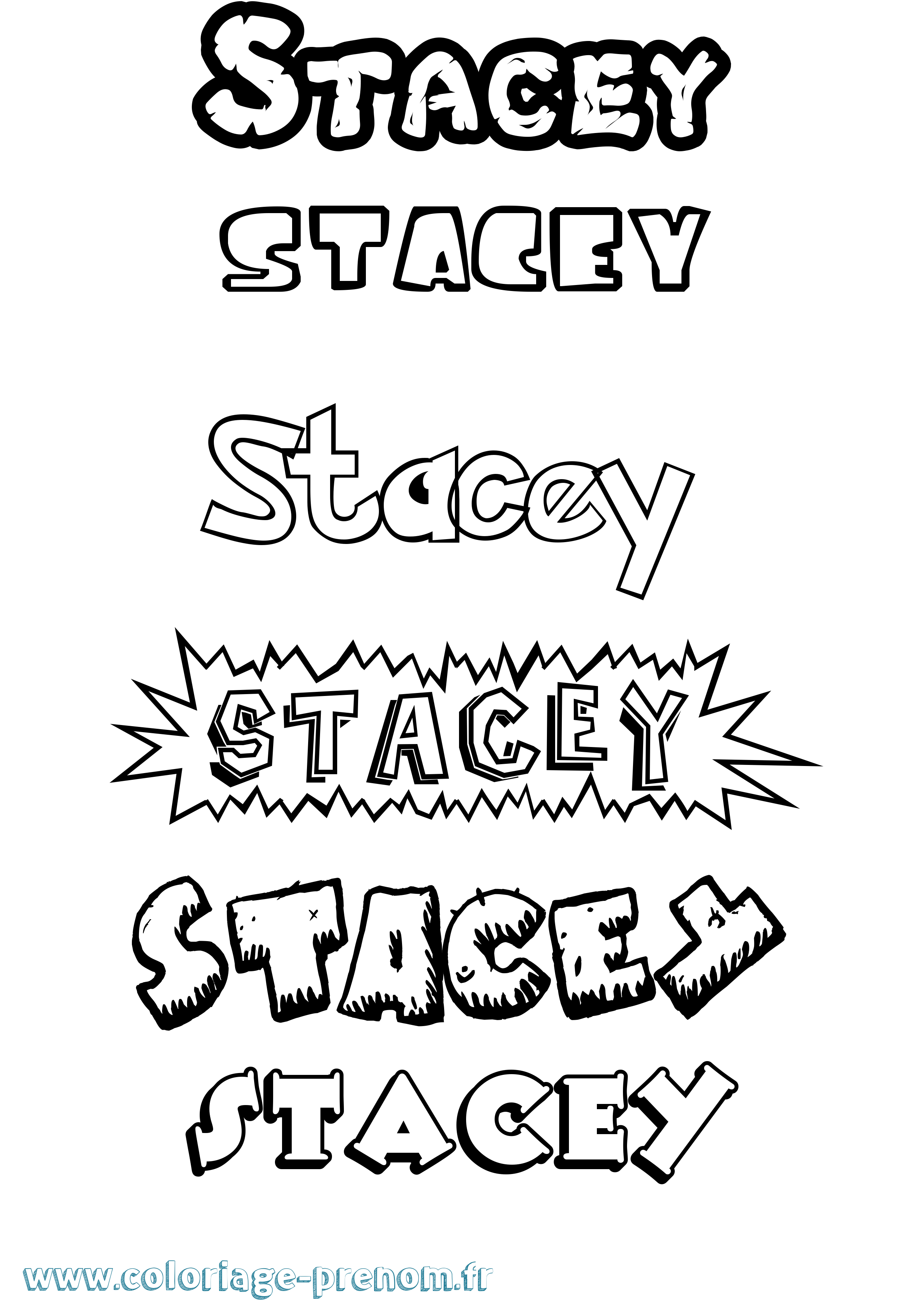 Coloriage prénom Stacey Dessin Animé