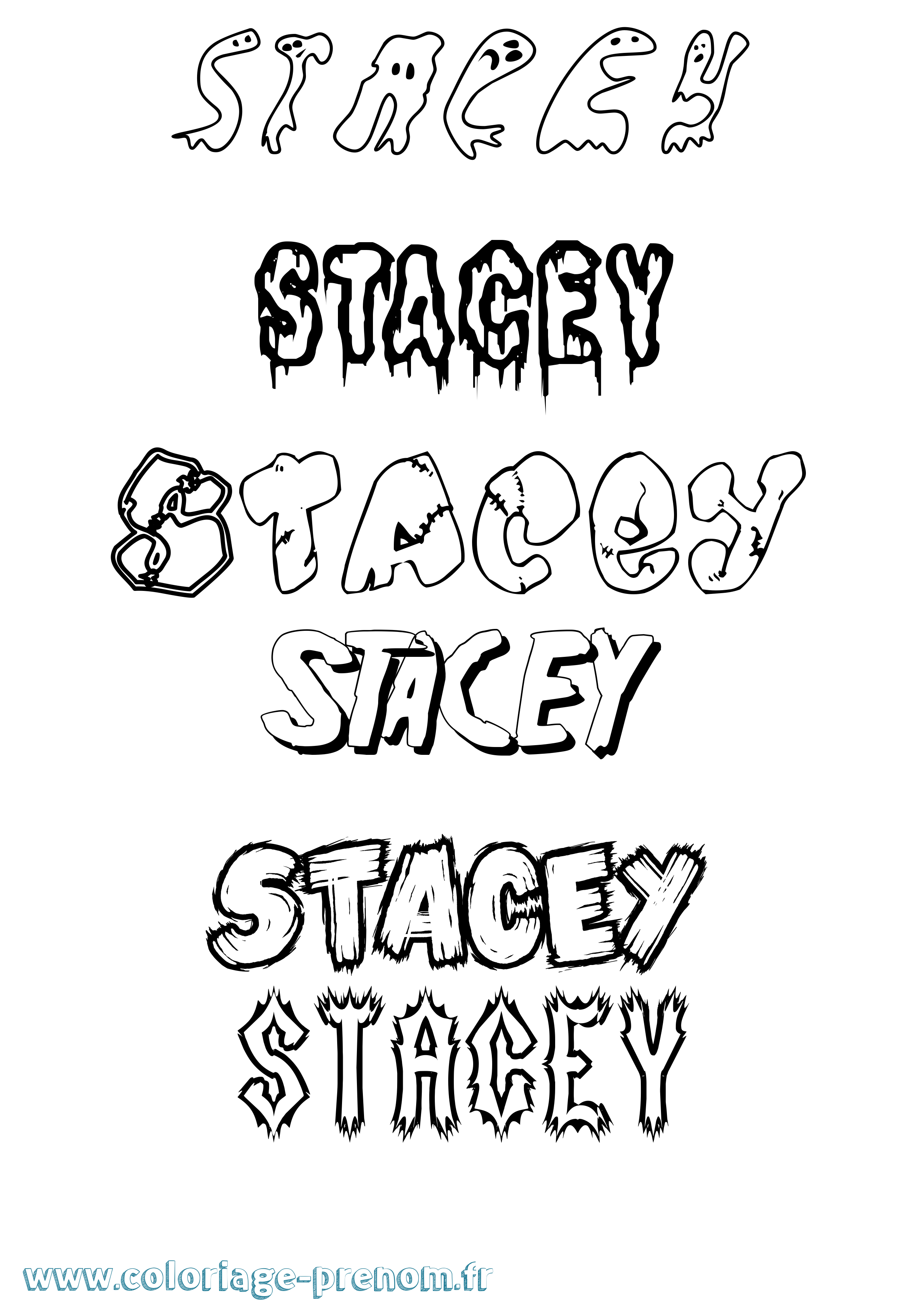 Coloriage prénom Stacey Frisson