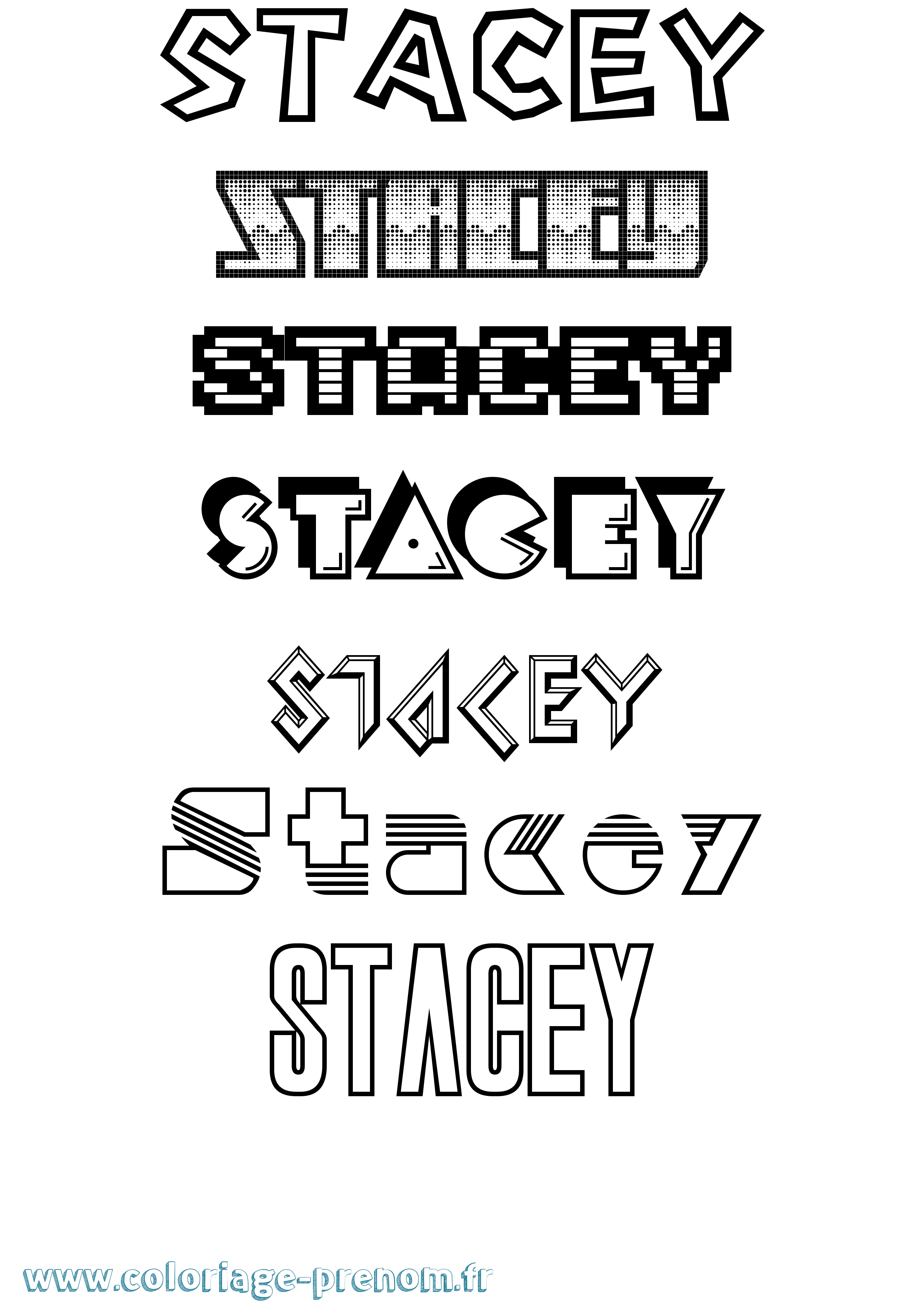 Coloriage prénom Stacey Jeux Vidéos