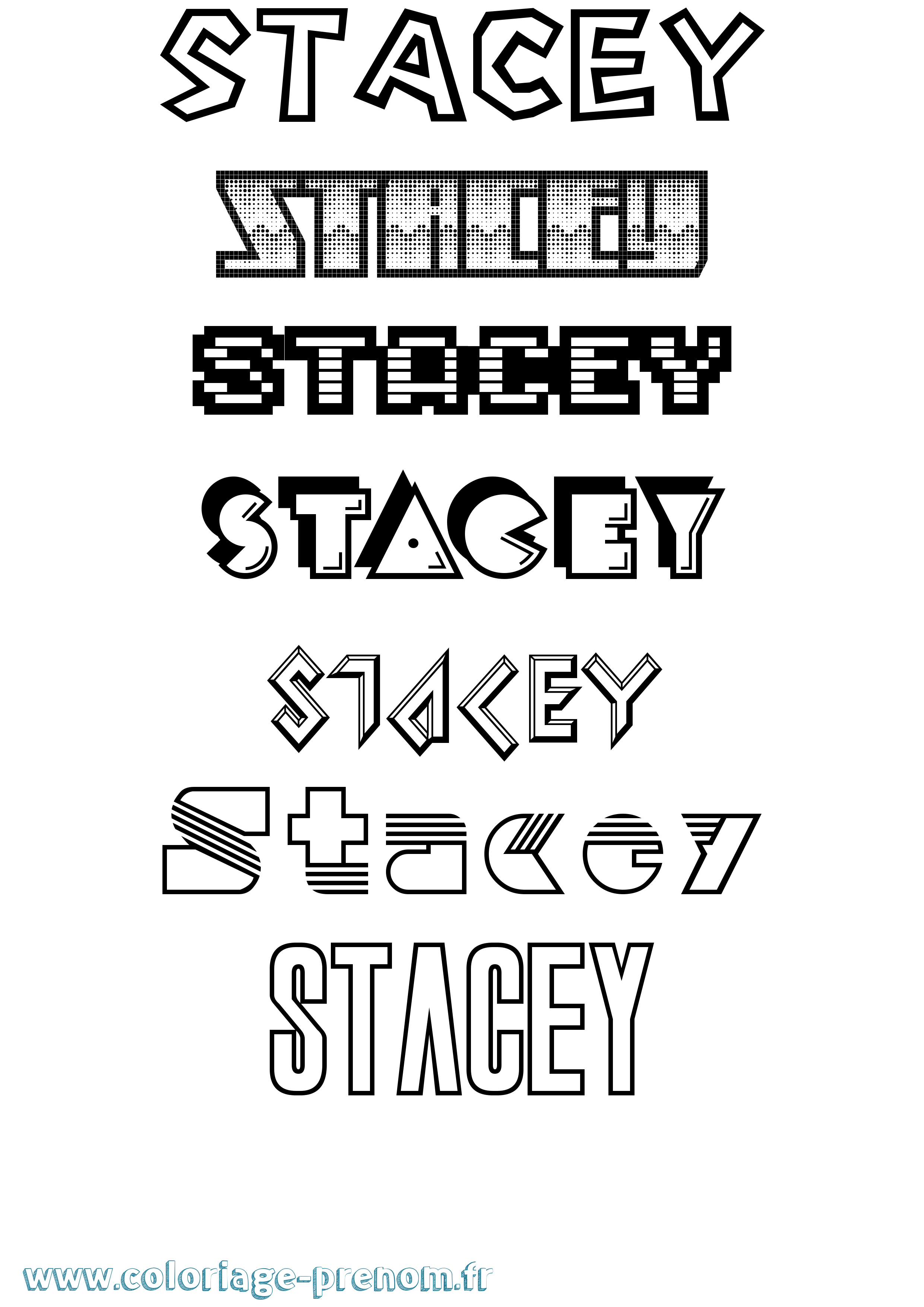 Coloriage Stacey Jeux Vidéos Coloriage prénom Stacey Jeux Vidéos