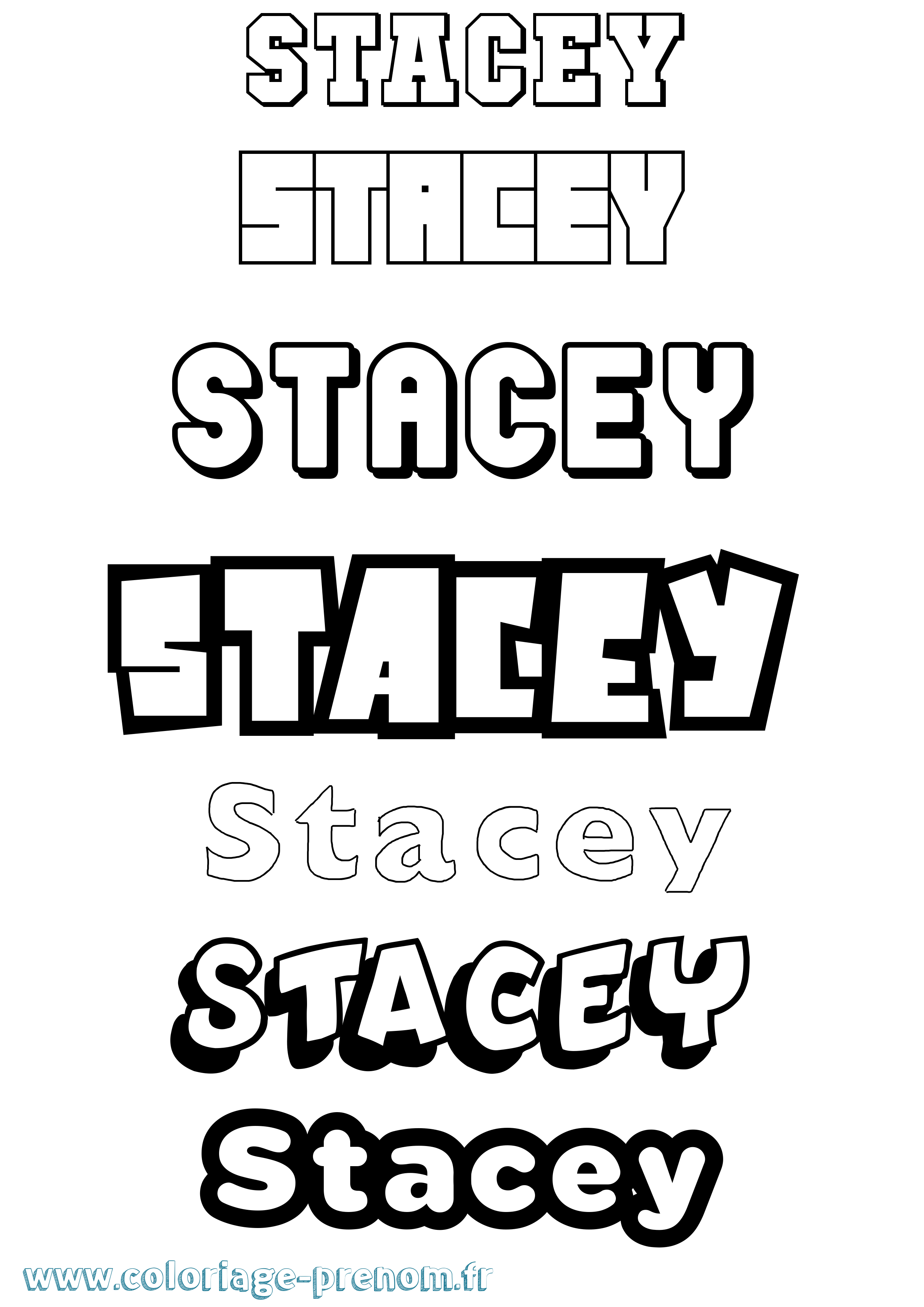 Coloriage prénom Stacey Simple