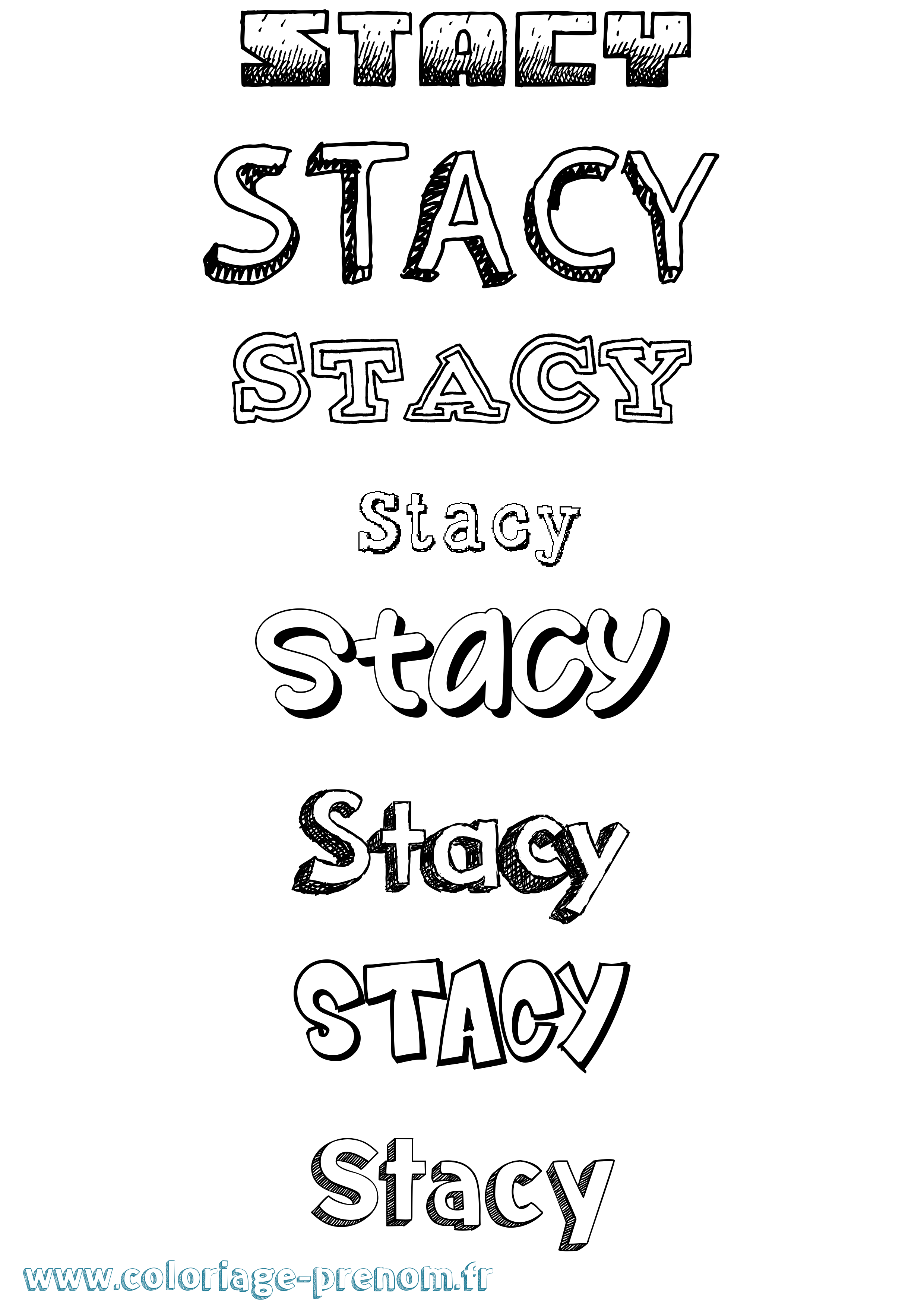 Coloriage prénom Stacy Dessiné