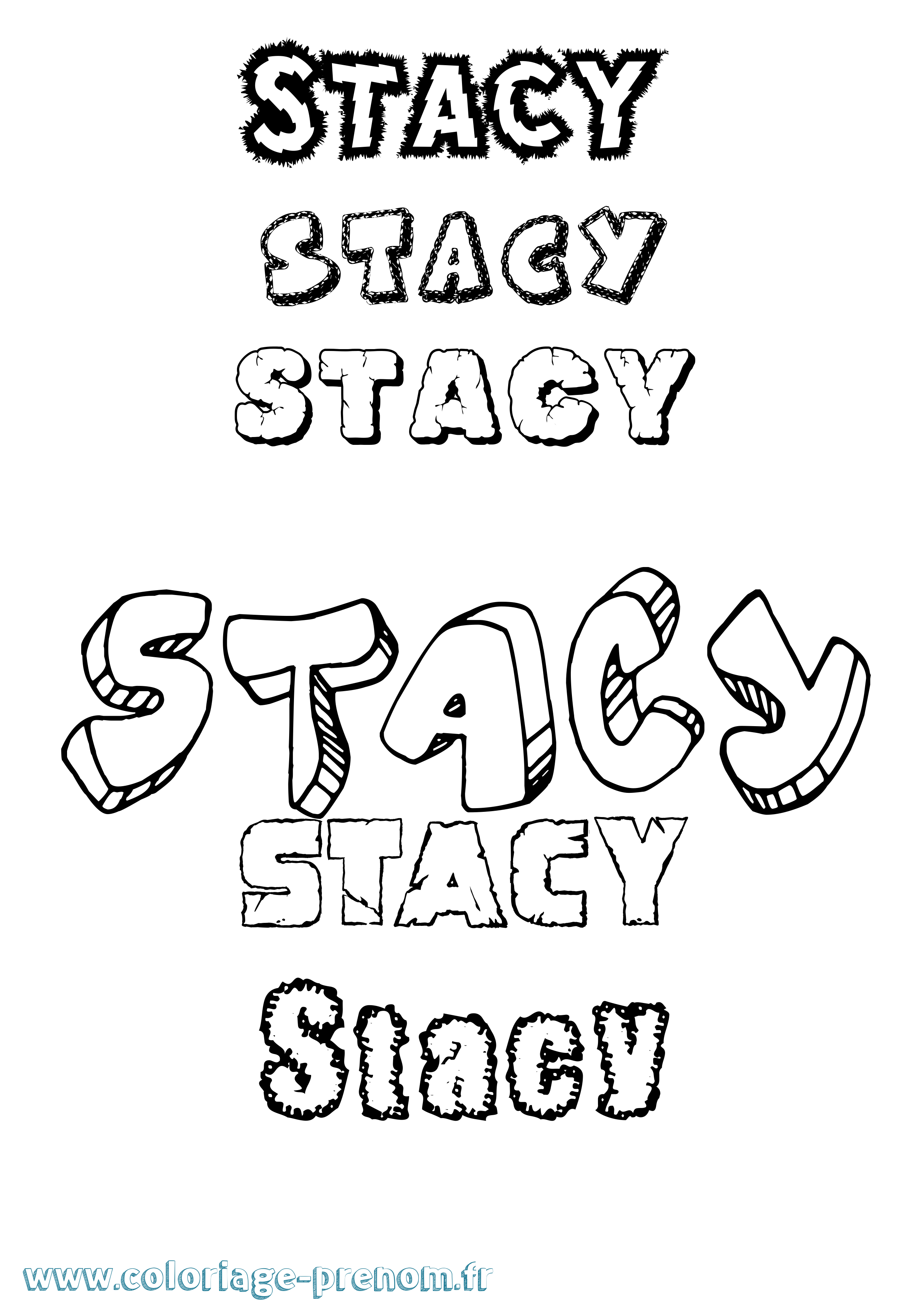 Coloriage prénom Stacy Destructuré