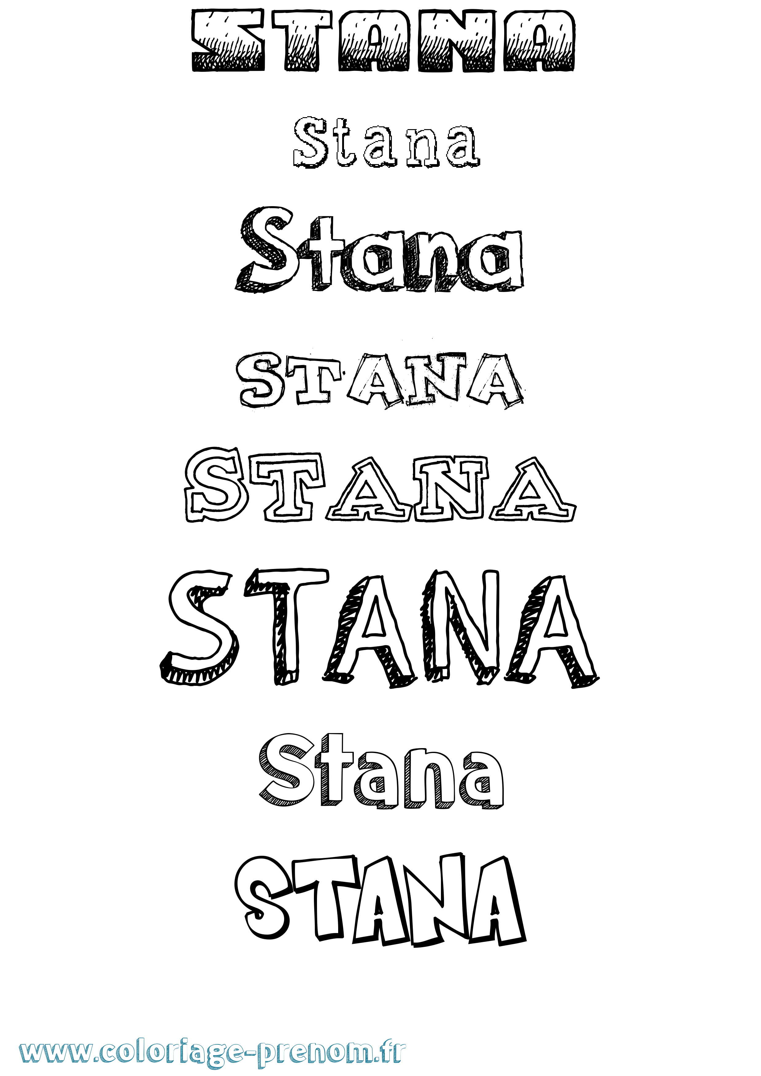 Coloriage prénom Stana Dessiné