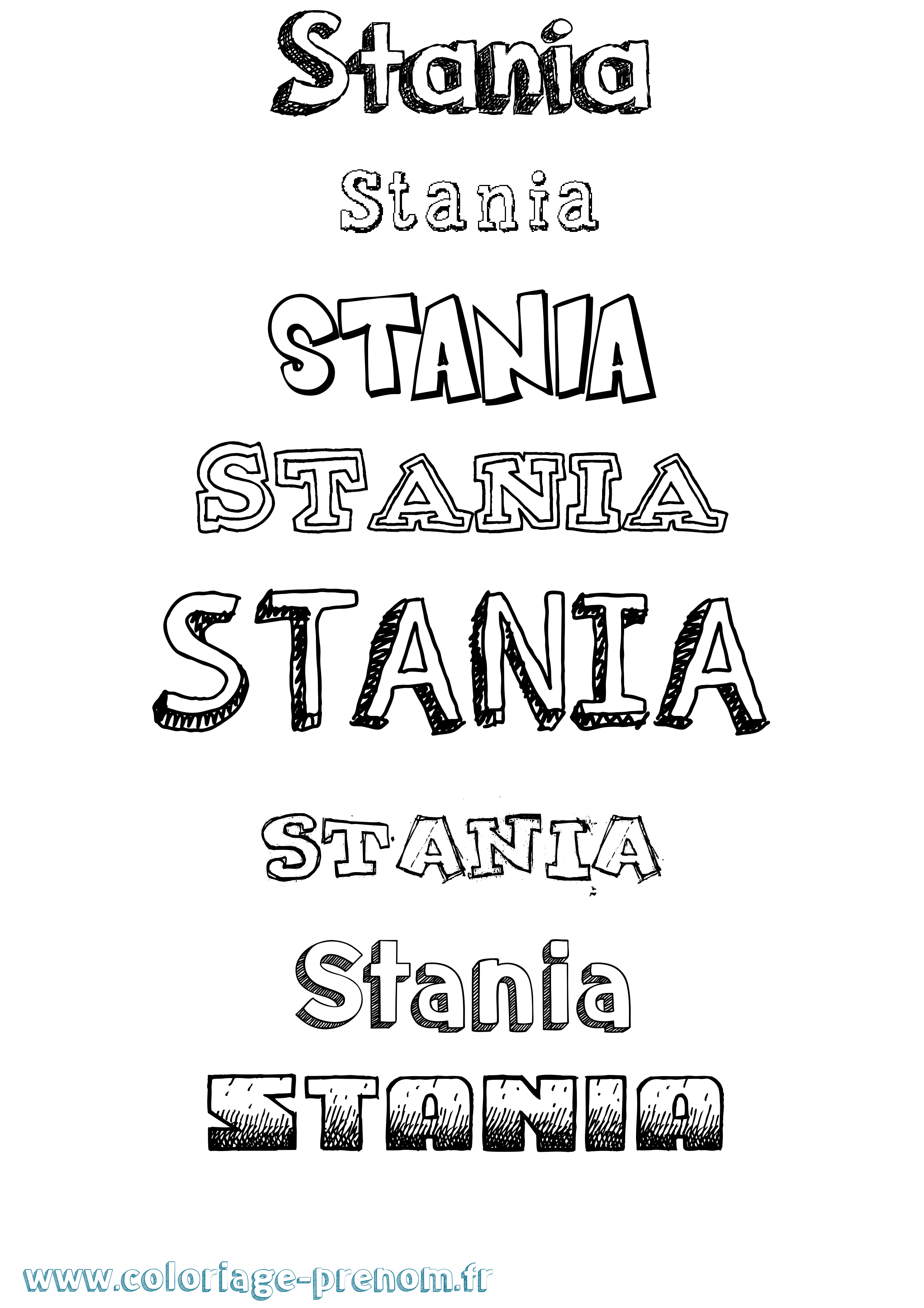 Coloriage Stania Dessiné Coloriage prénom Stania Dessiné