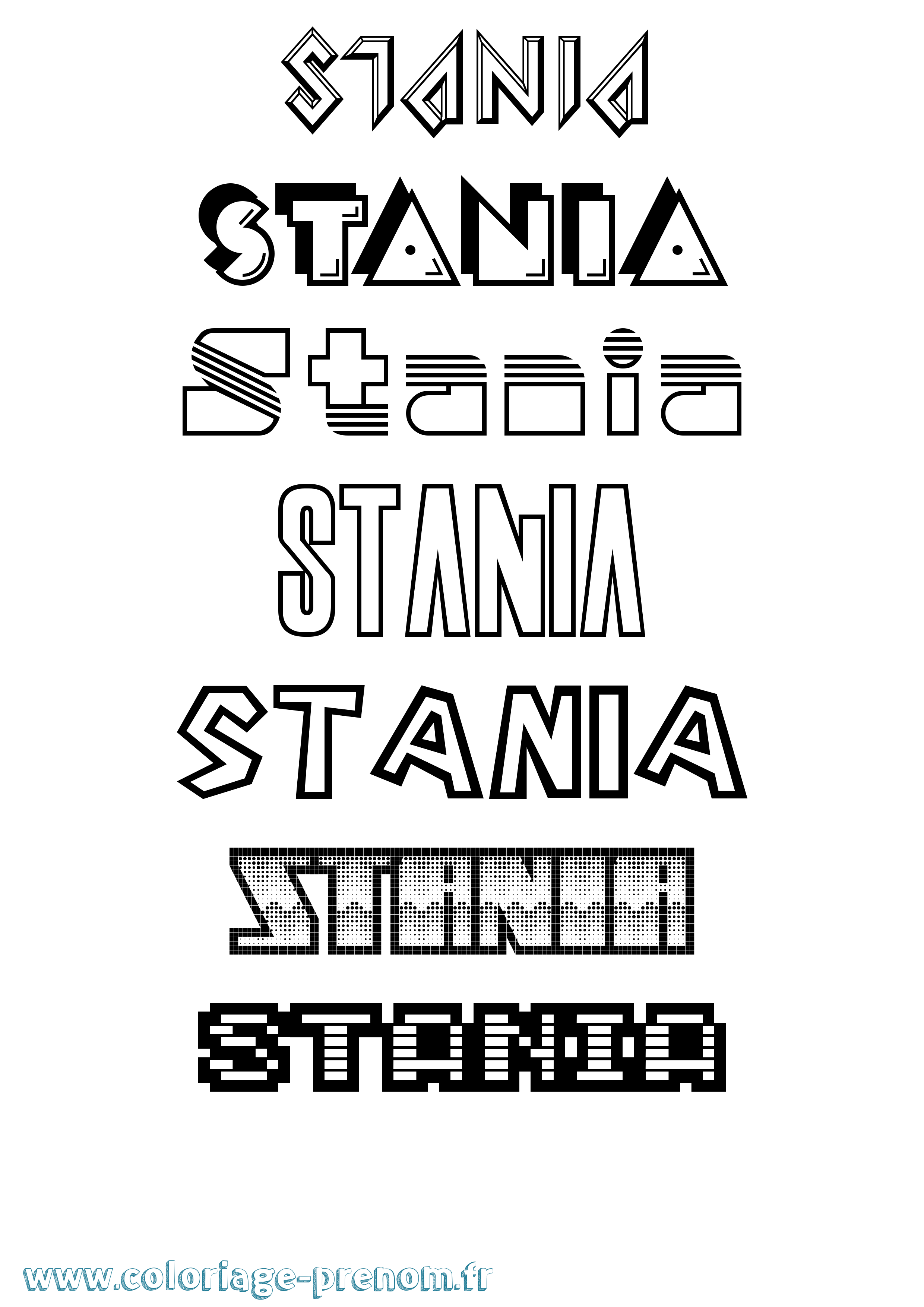 Coloriage Stania Jeux Vidéos Coloriage prénom Stania Jeux Vidéos