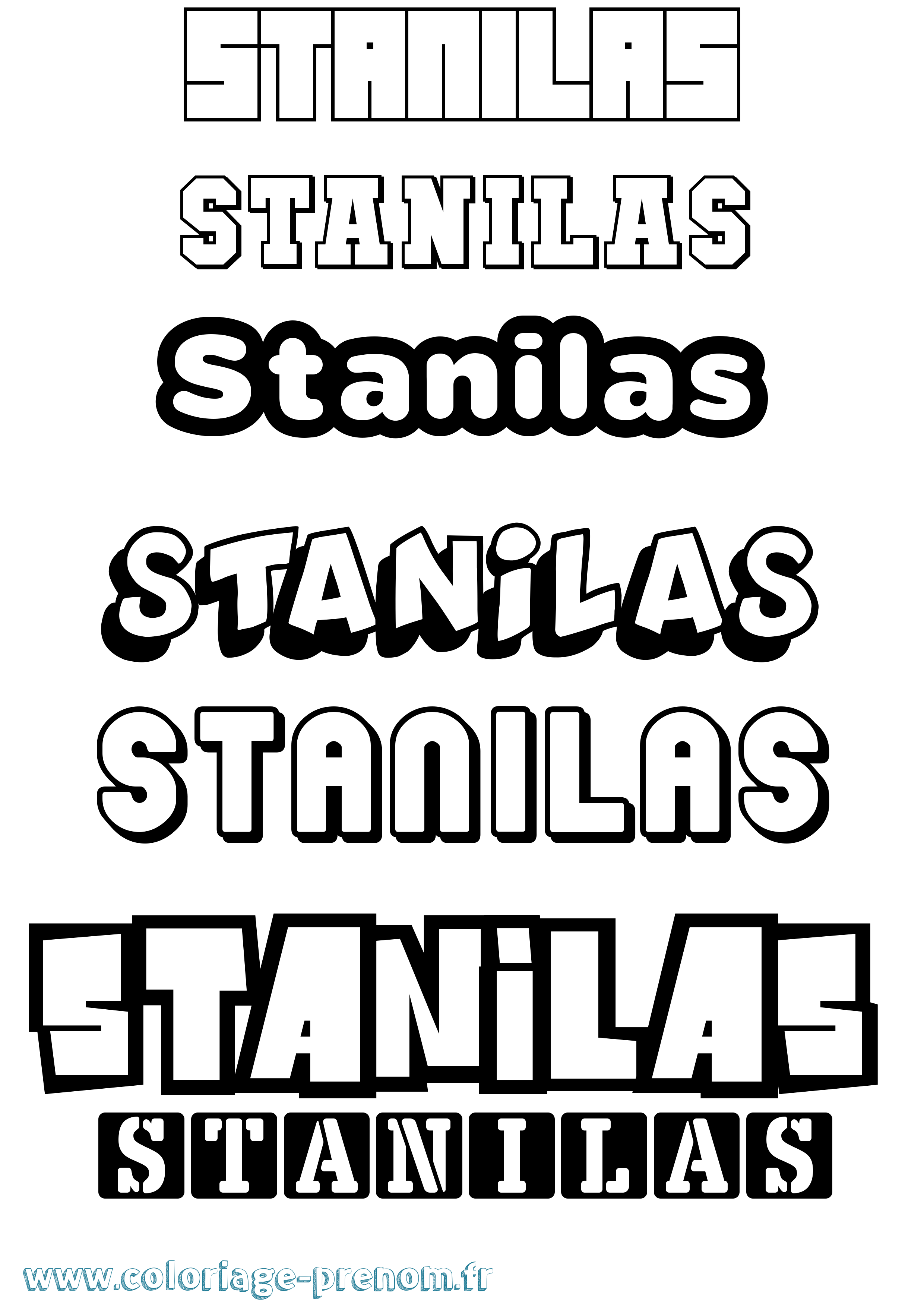 Coloriage prénom Stanilas Simple