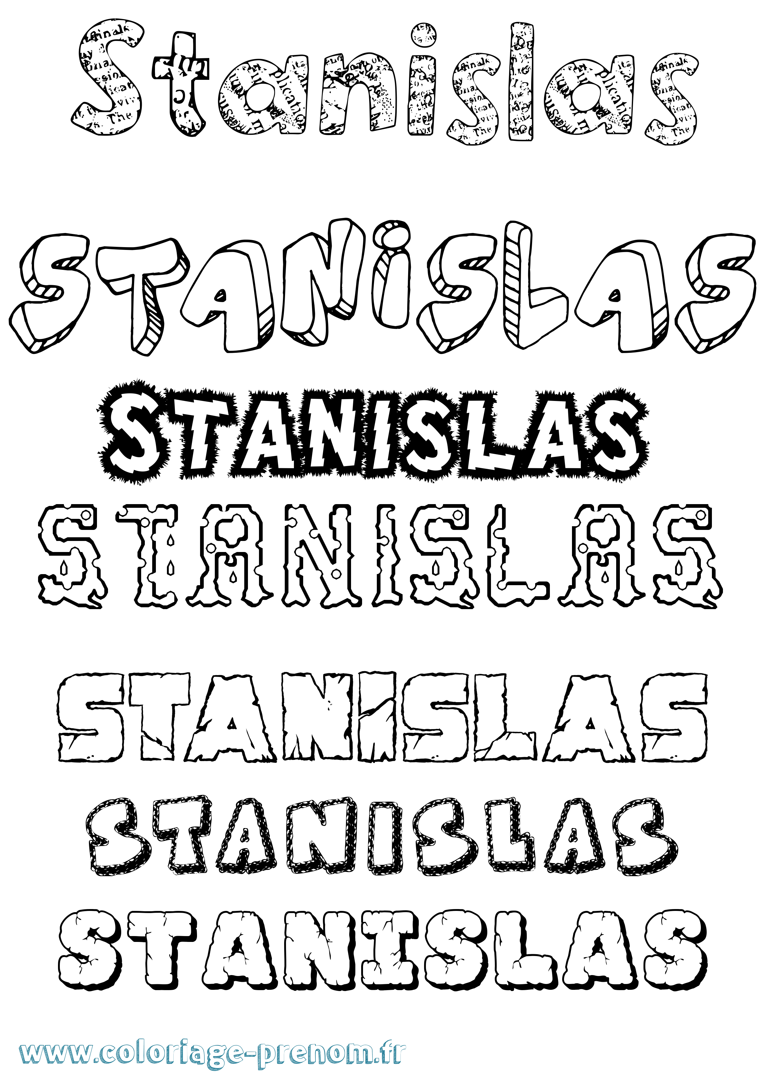 Coloriage prénom Stanislas