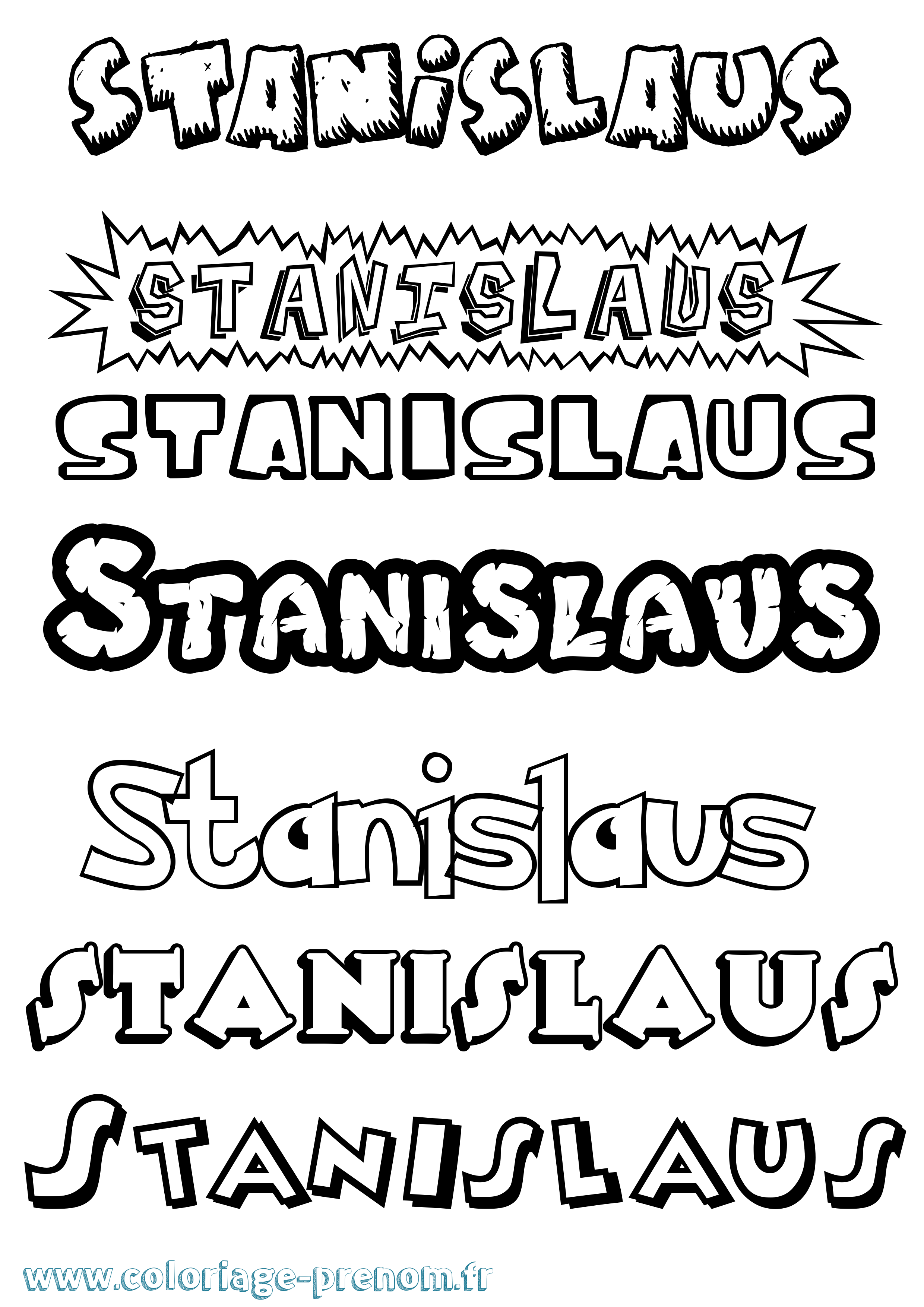 Coloriage prénom Stanislaus Dessin Animé