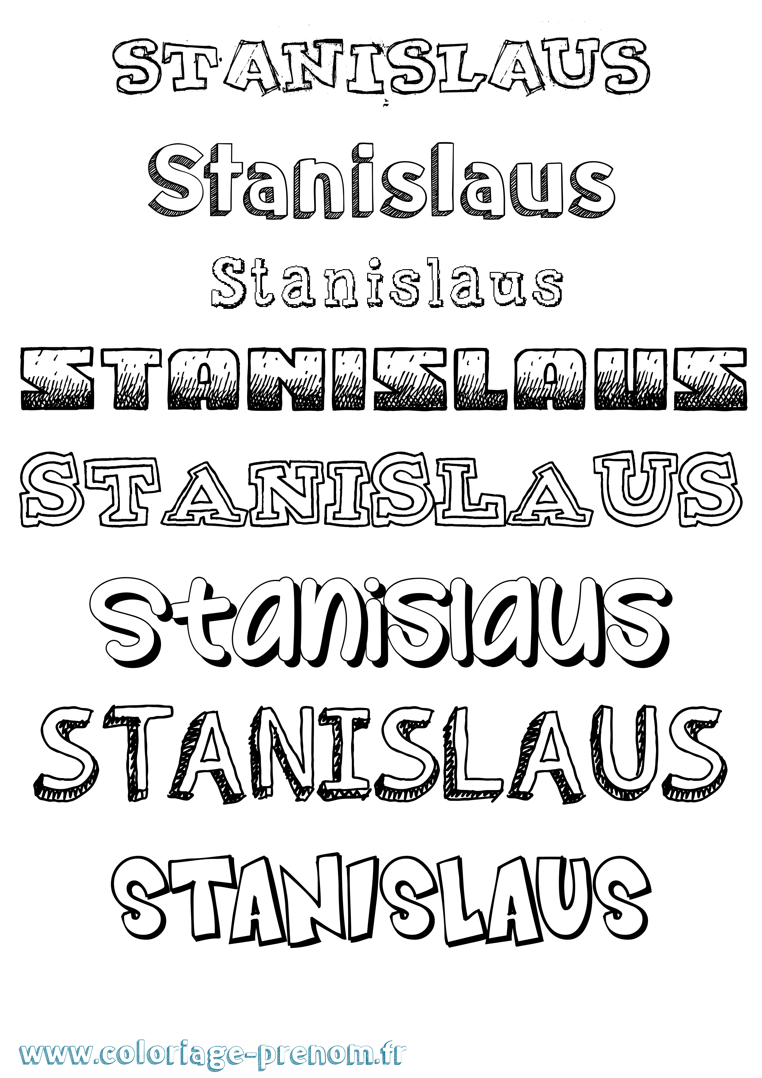 Coloriage prénom Stanislaus Dessiné