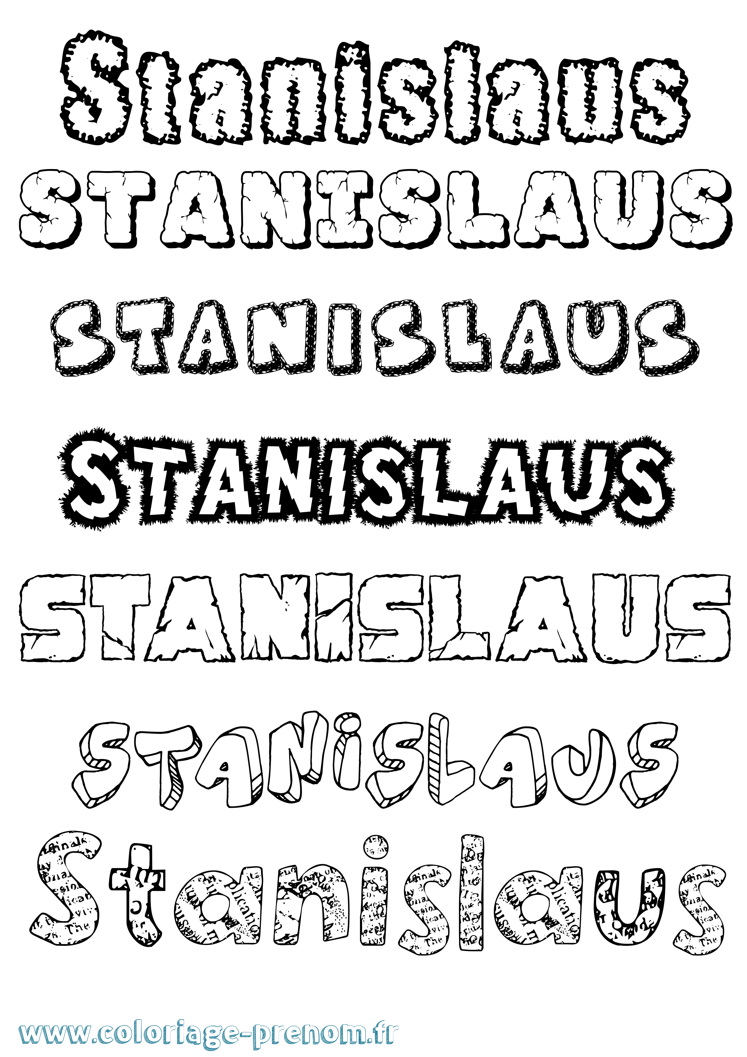 Coloriage prénom Stanislaus Destructuré