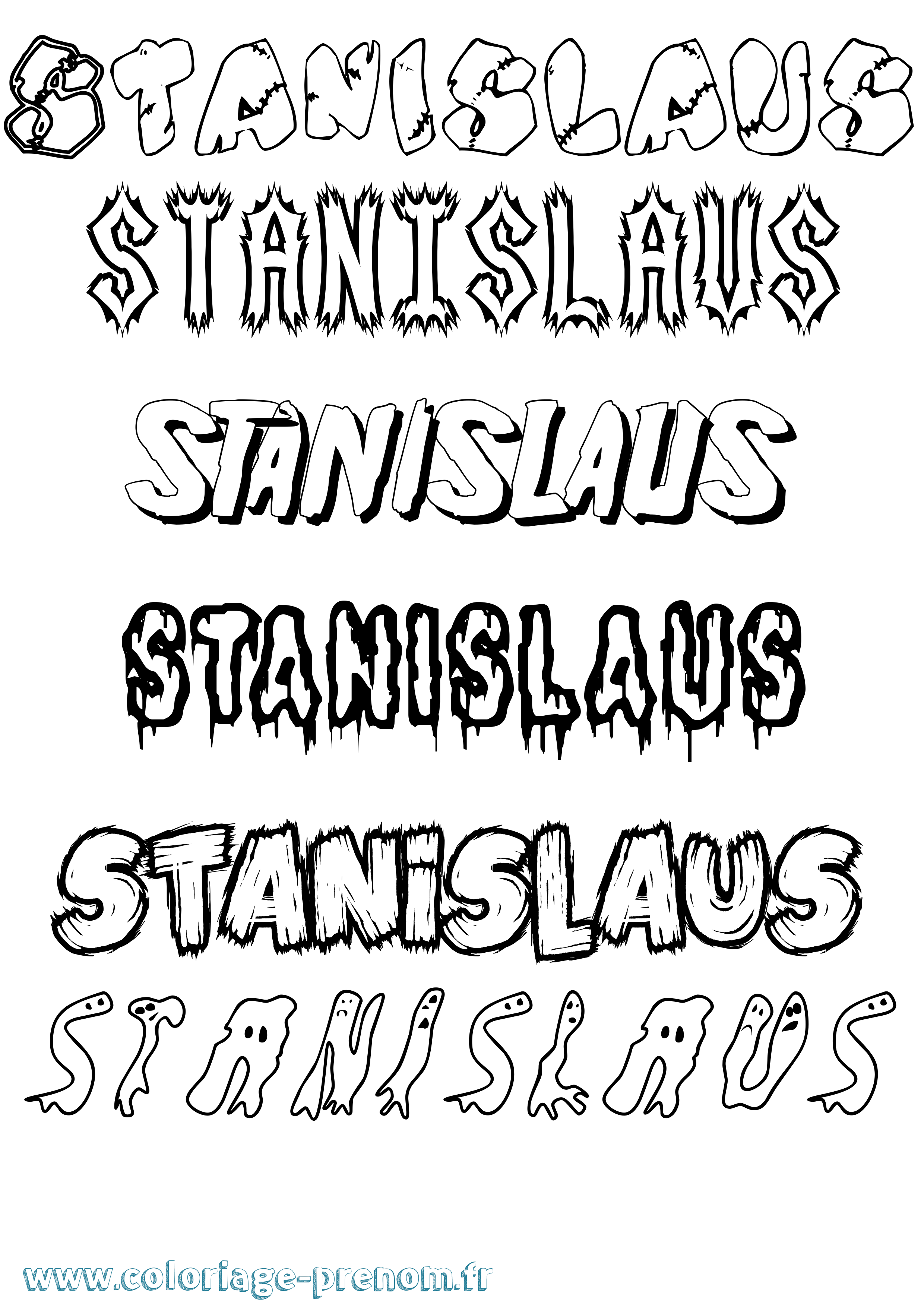 Coloriage prénom Stanislaus Frisson