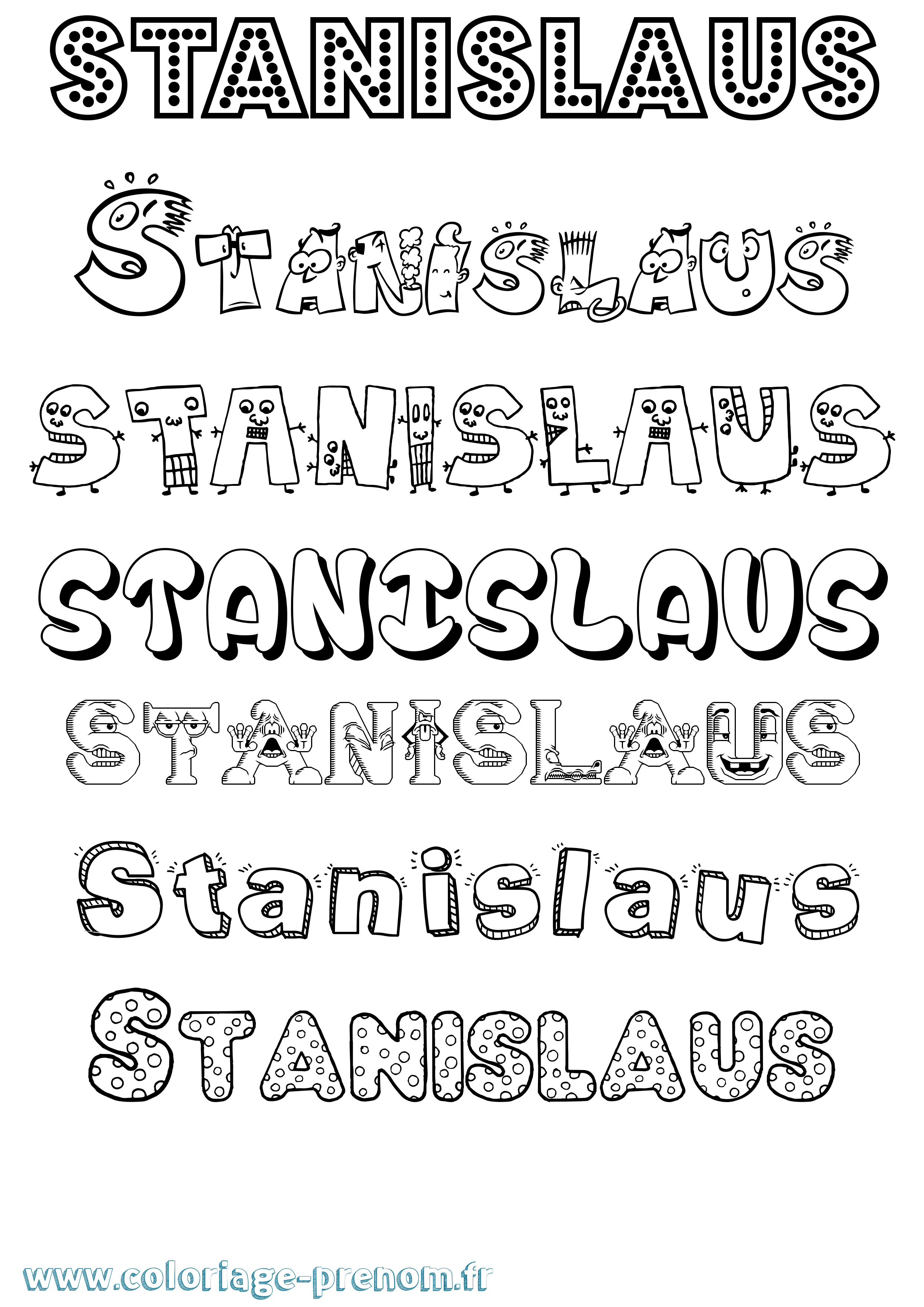 Coloriage prénom Stanislaus Fun
