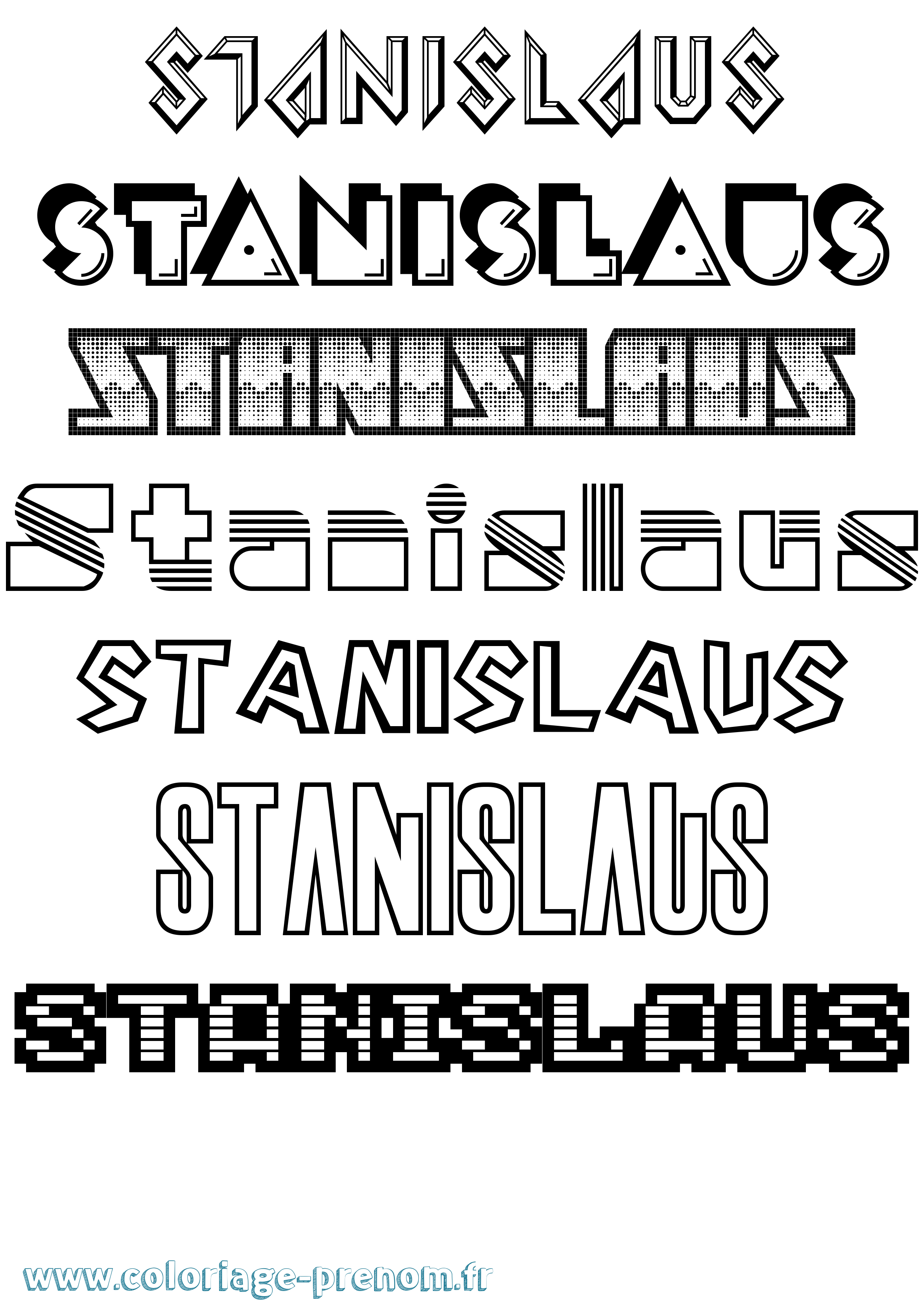 Coloriage prénom Stanislaus Jeux Vidéos