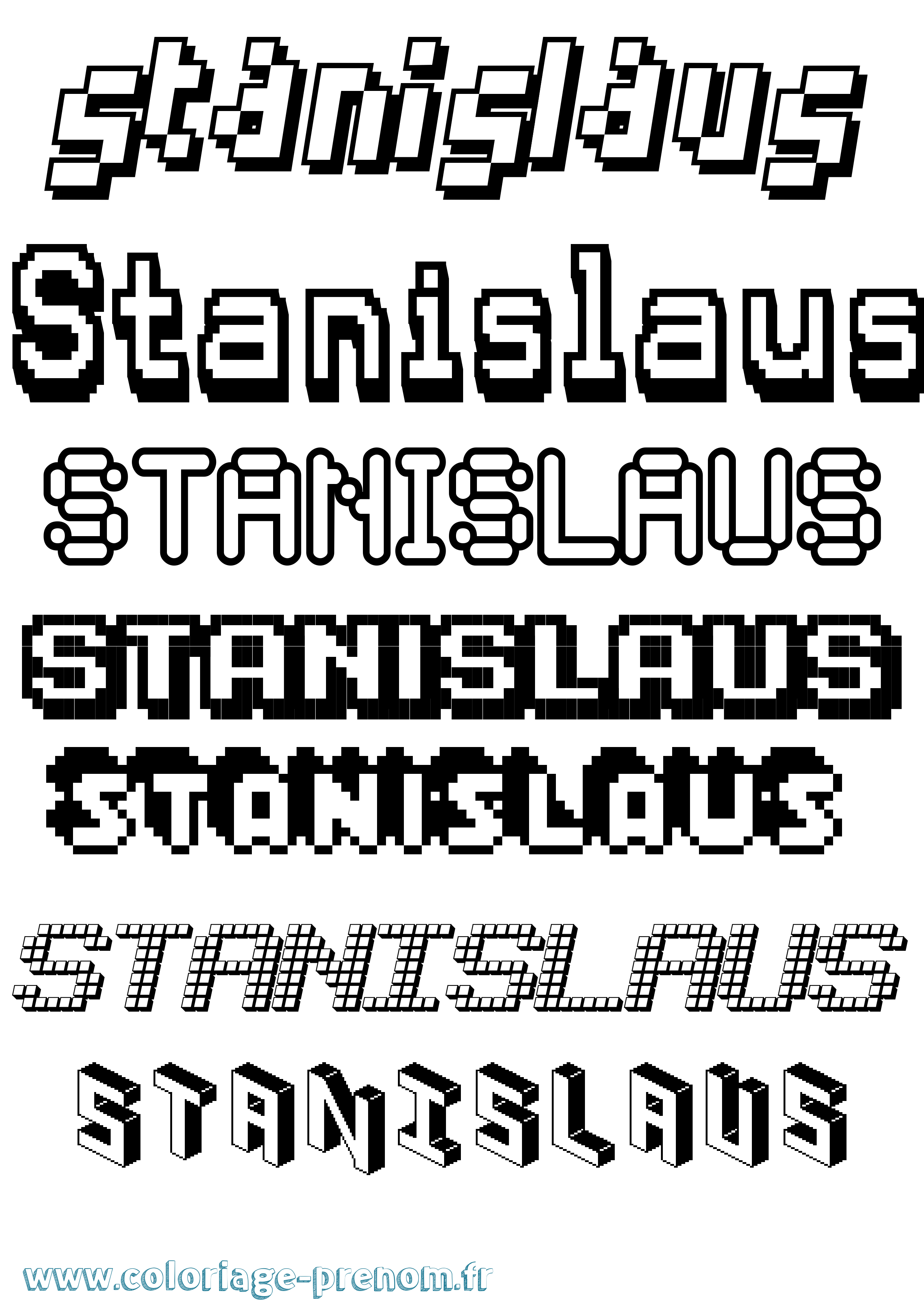Coloriage prénom Stanislaus Pixel