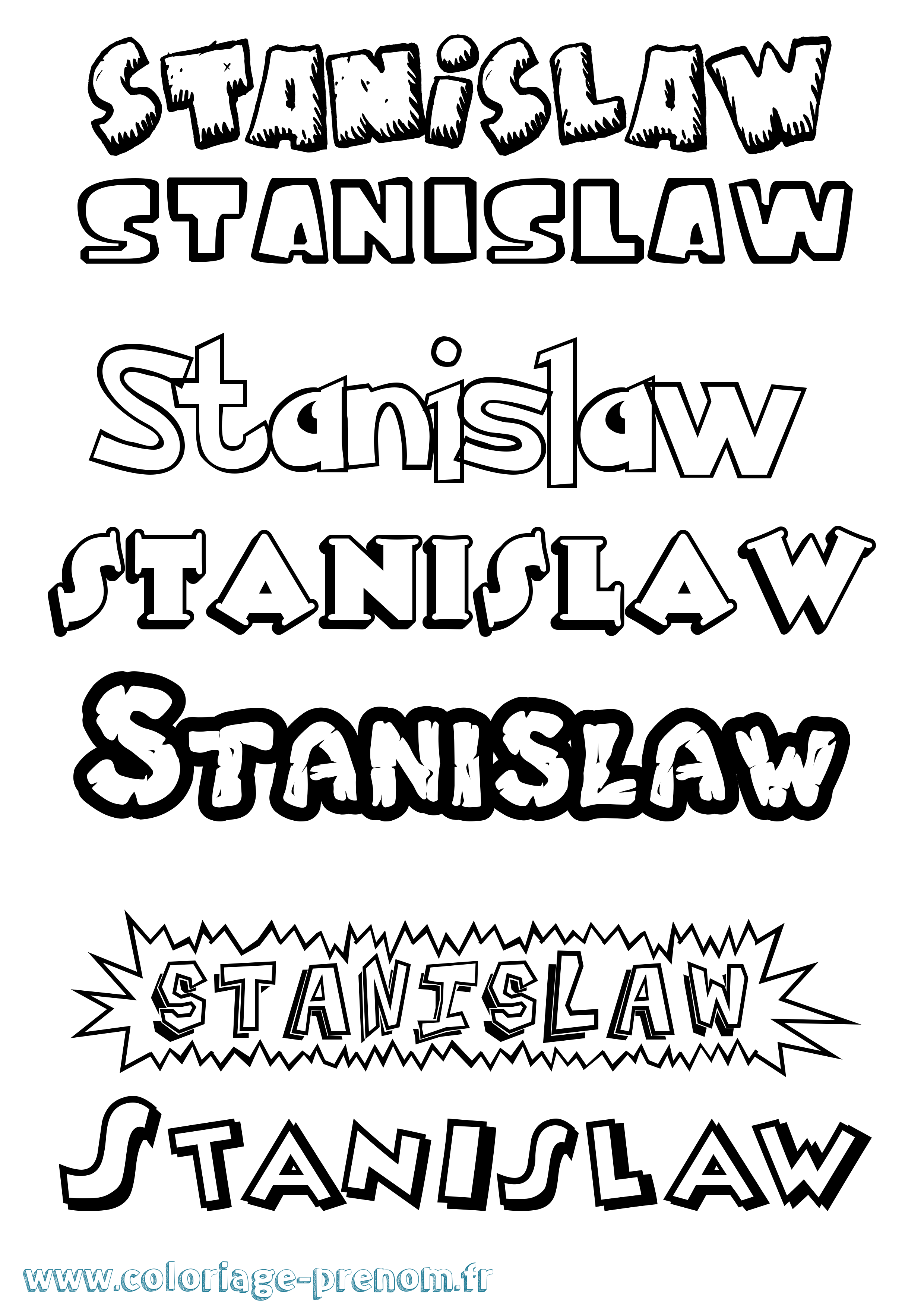 Coloriage Stanislaw Dessin Animé Coloriage prénom Stanislaw Dessin Animé