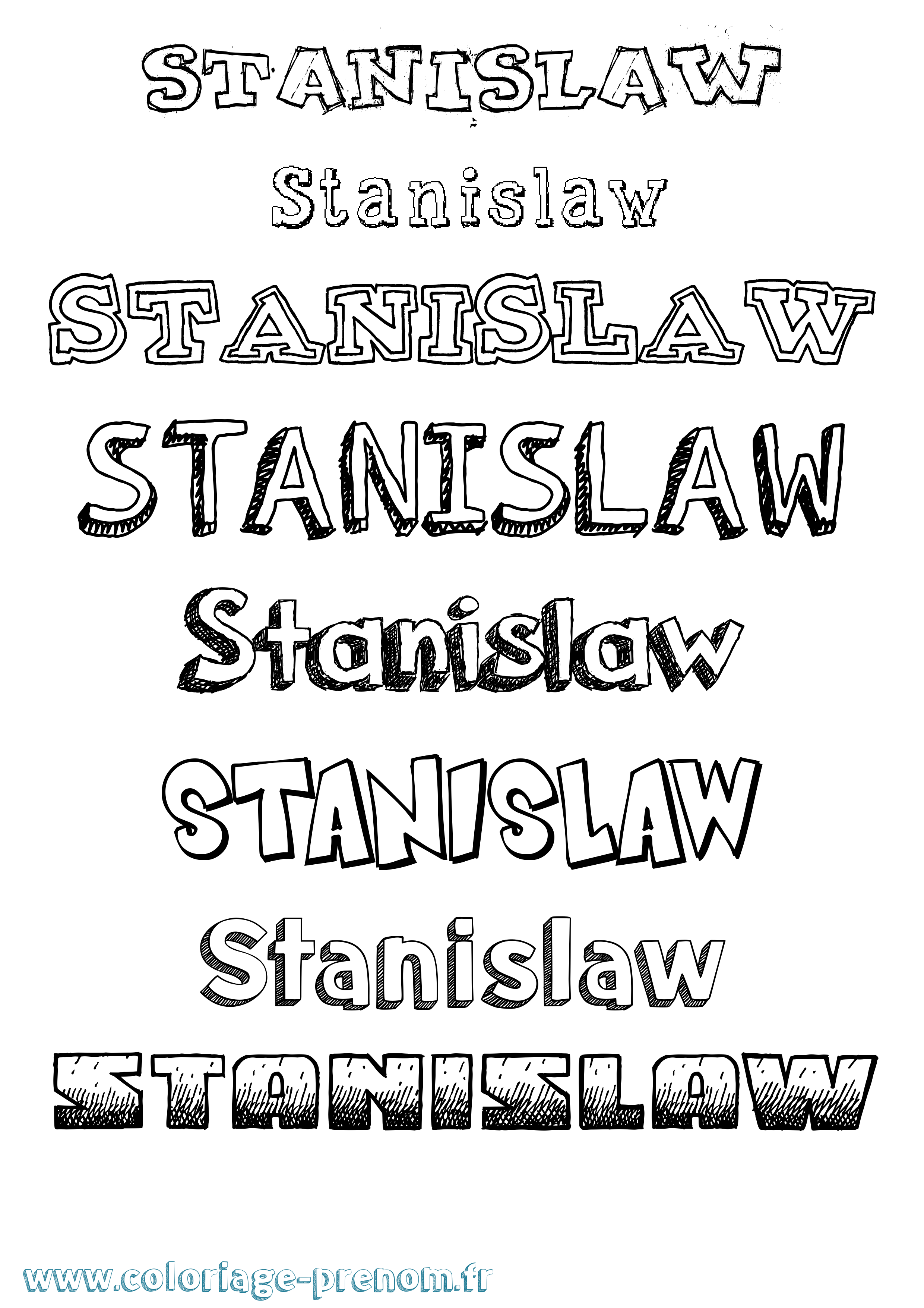 Coloriage Stanislaw Dessiné Coloriage prénom Stanislaw Dessiné