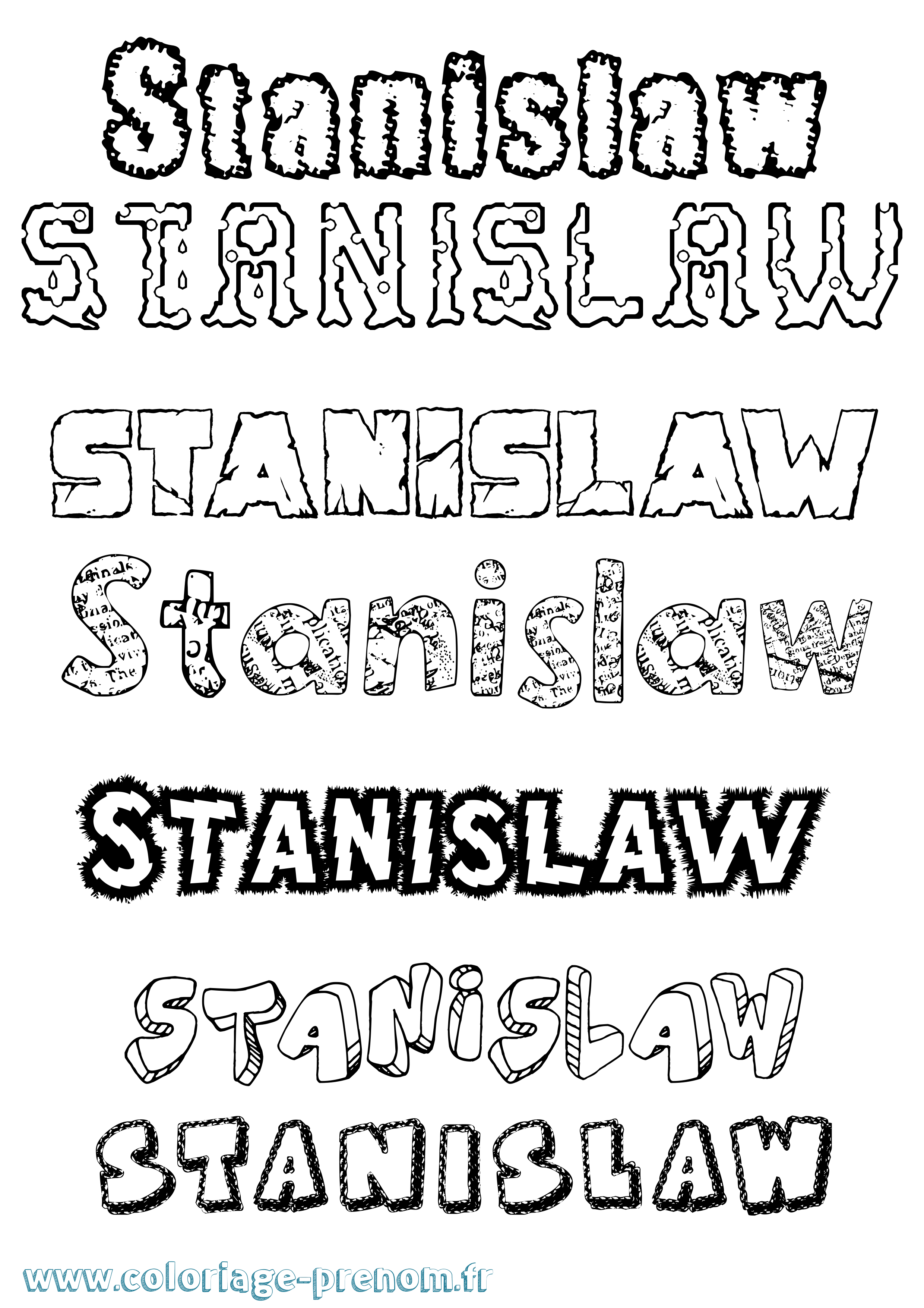 Coloriage Stanislaw Destructuré Coloriage prénom Stanislaw Destructuré