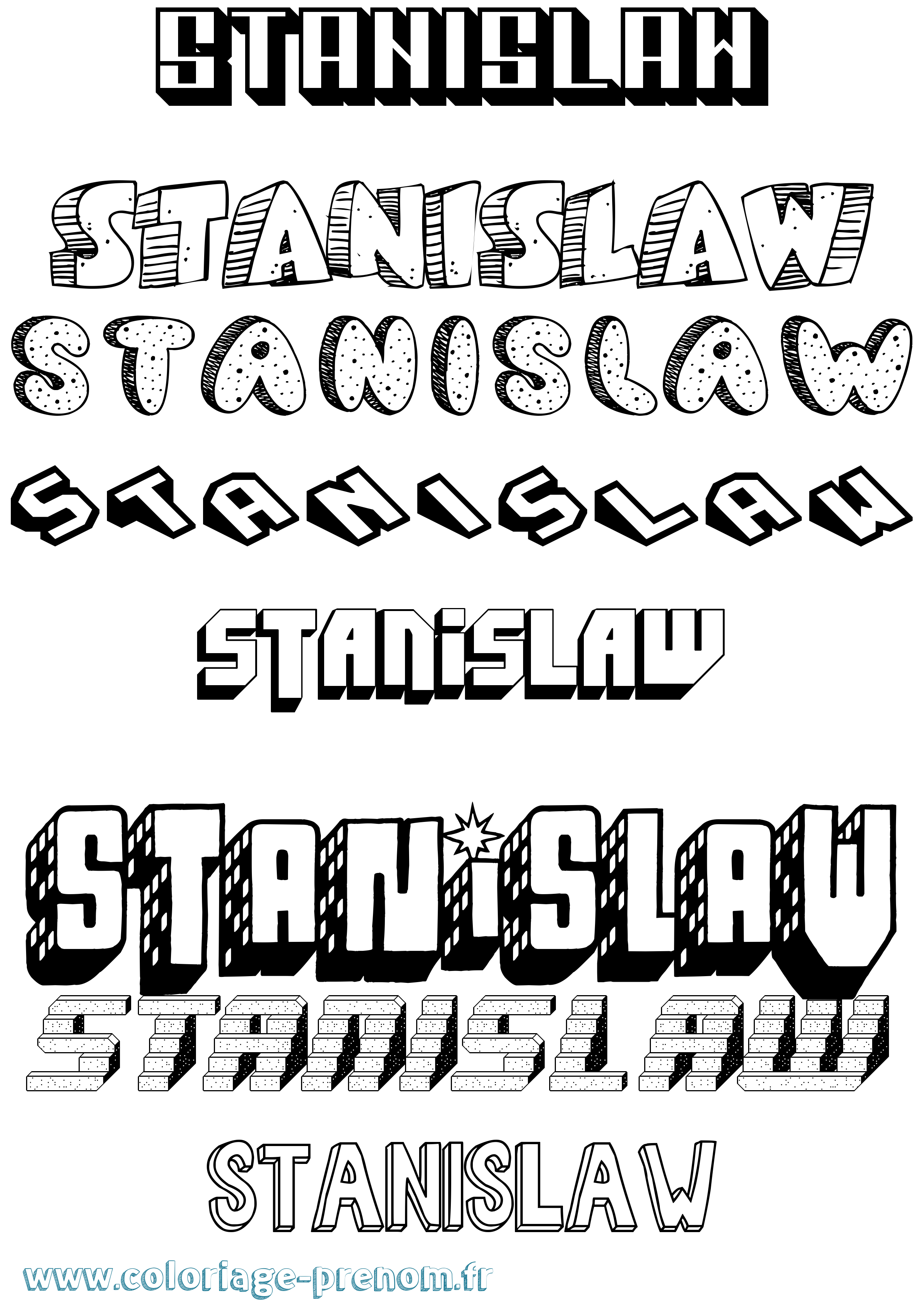 Coloriage Stanislaw Effet 3D Coloriage prénom Stanislaw Effet 3D