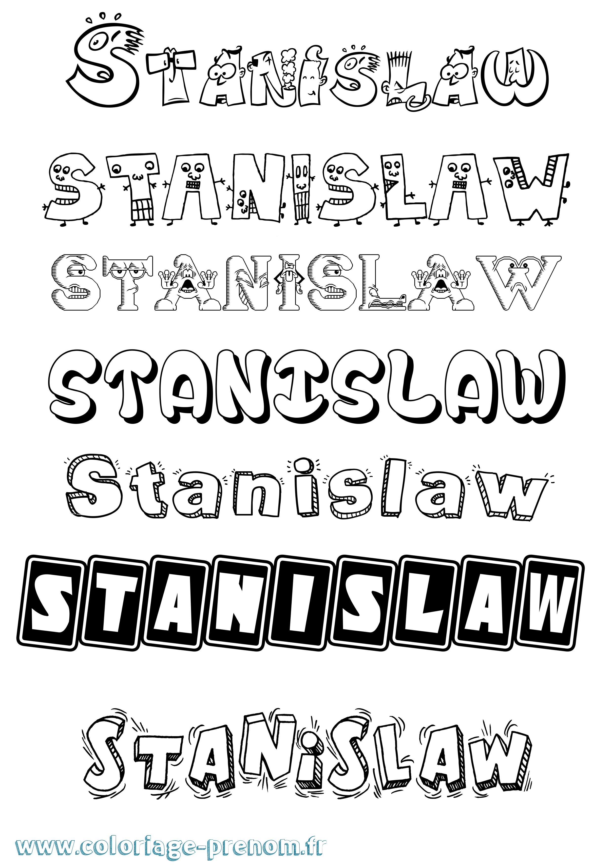 Coloriage Stanislaw Fun Coloriage prénom Stanislaw Fun