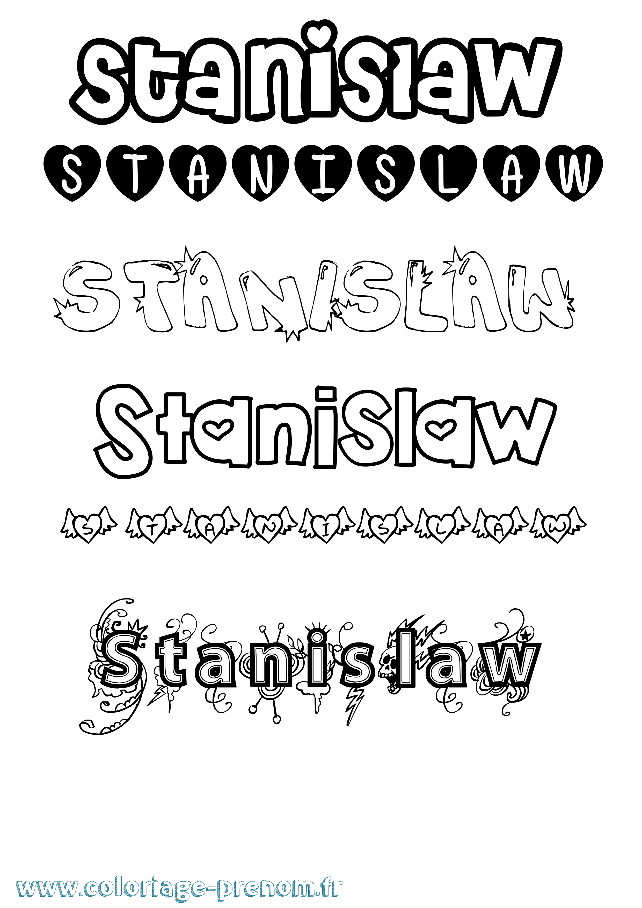 Coloriage Stanislaw Girly Coloriage prénom Stanislaw Girly