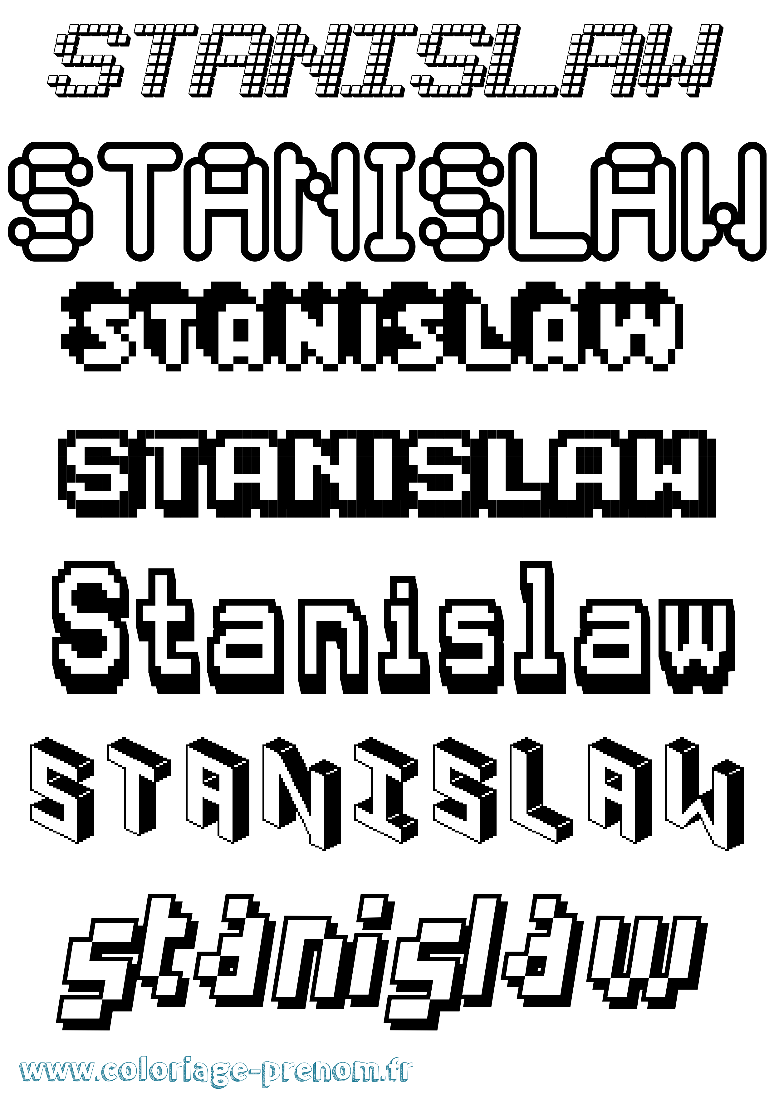 Coloriage Stanislaw Pixel Coloriage prénom Stanislaw Pixel