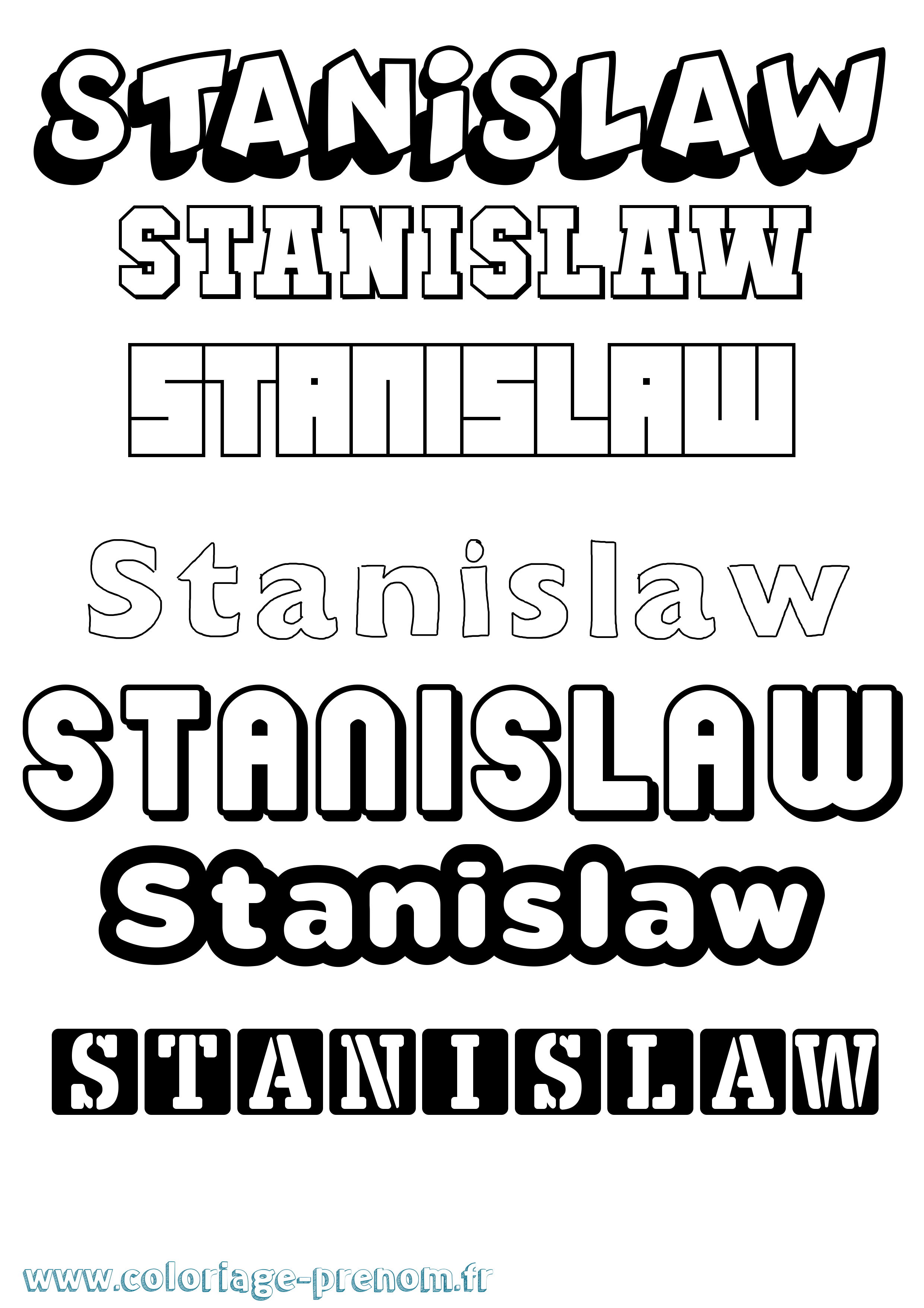 Coloriage Stanislaw Simple Coloriage prénom Stanislaw Simple