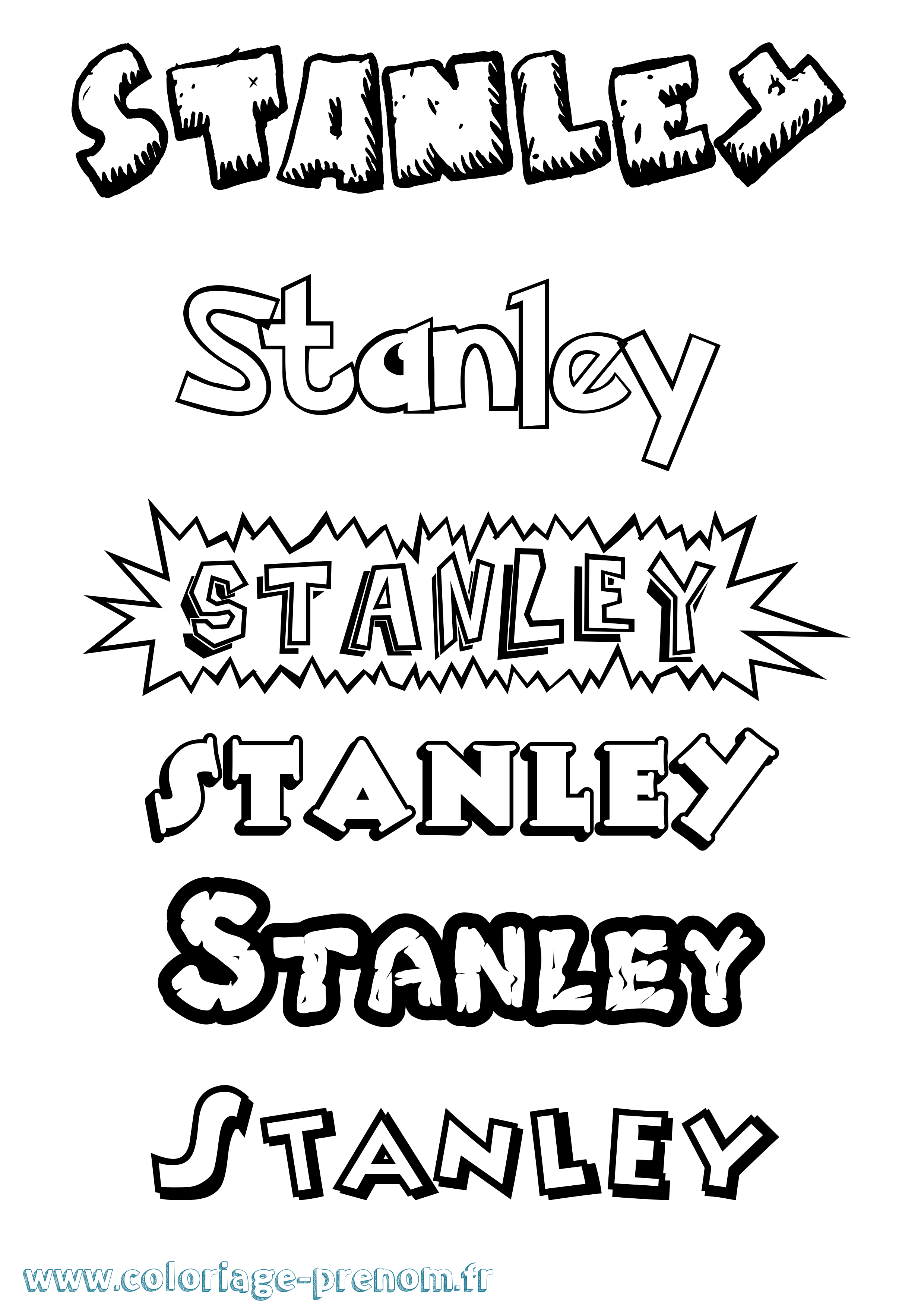 Coloriage prénom Stanley Dessin Animé