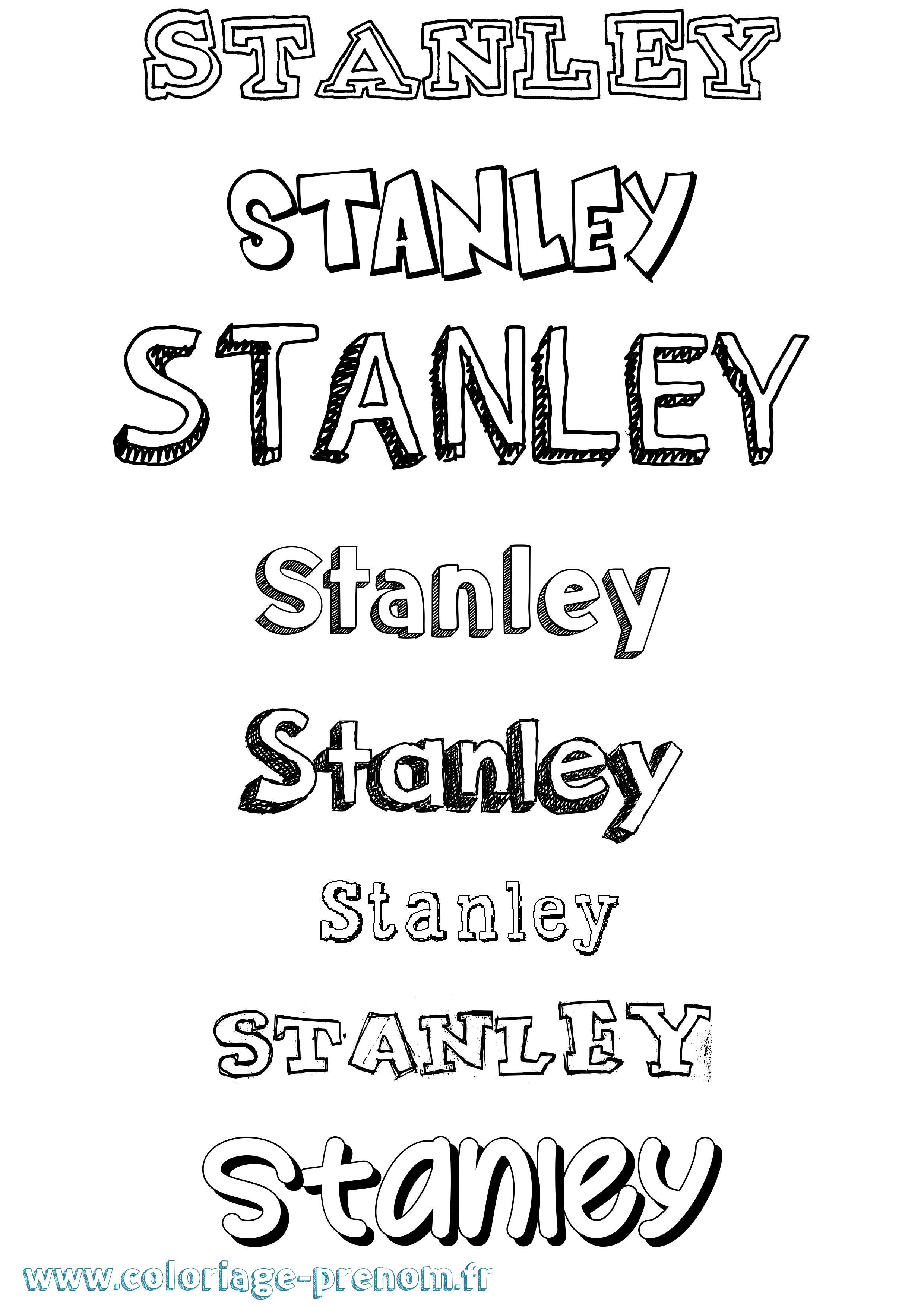 Coloriage prénom Stanley Dessiné