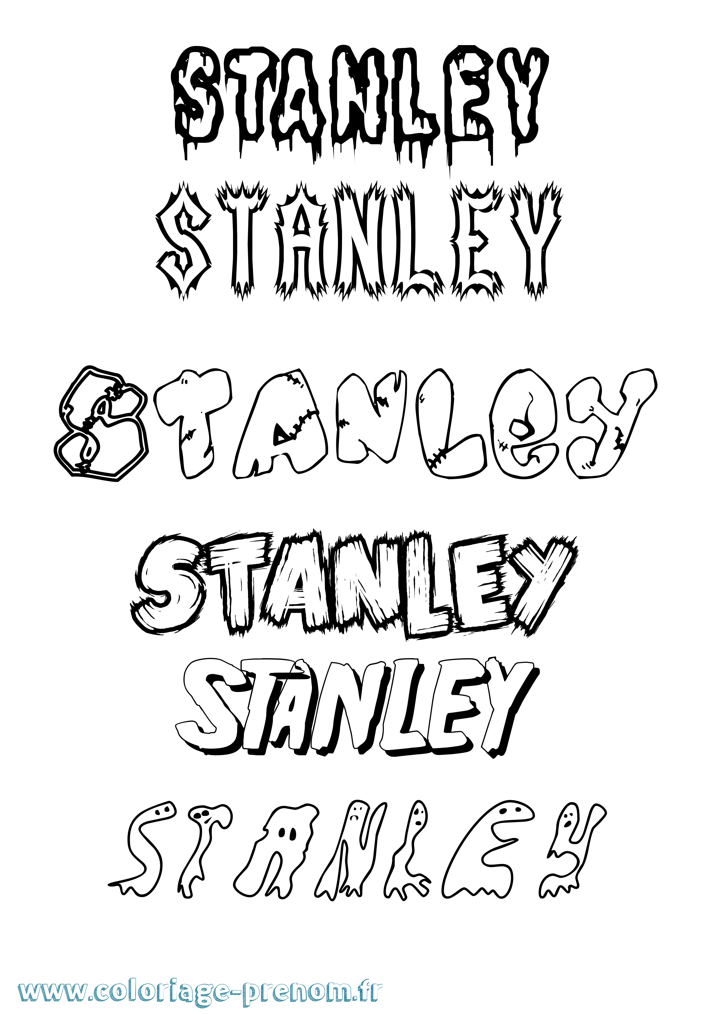 Coloriage prénom Stanley Frisson
