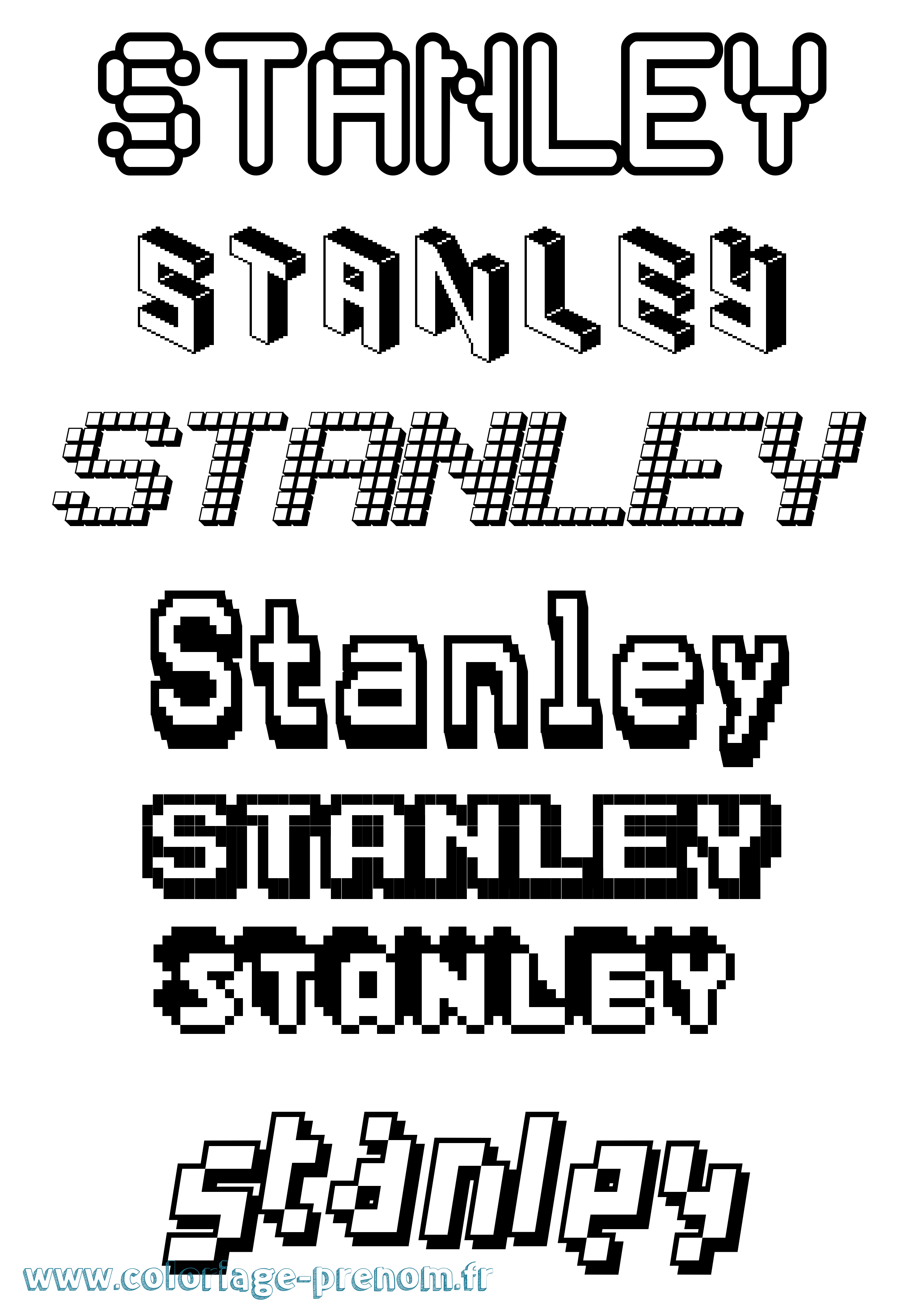 Coloriage prénom Stanley Pixel