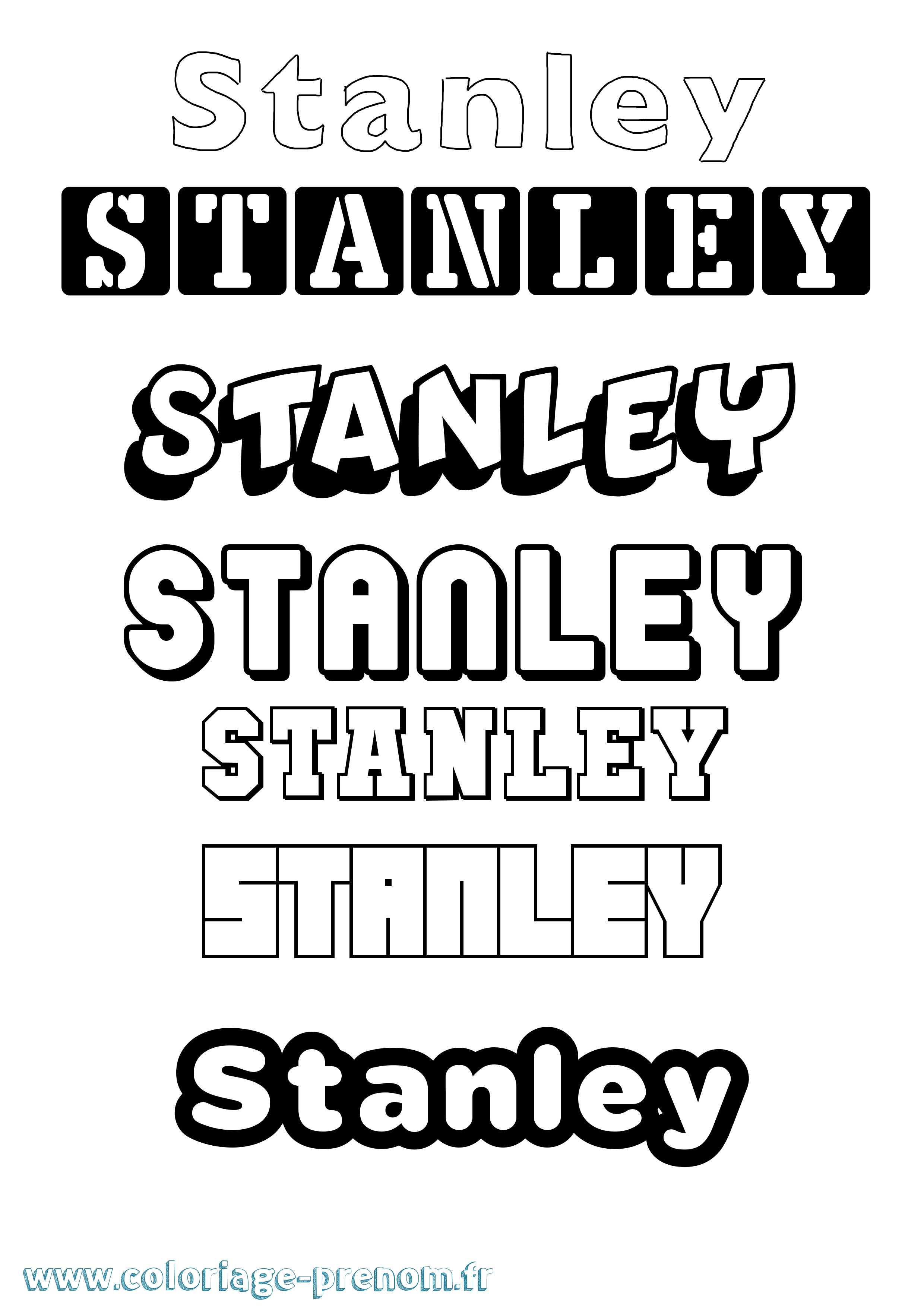 Coloriage prénom Stanley Simple