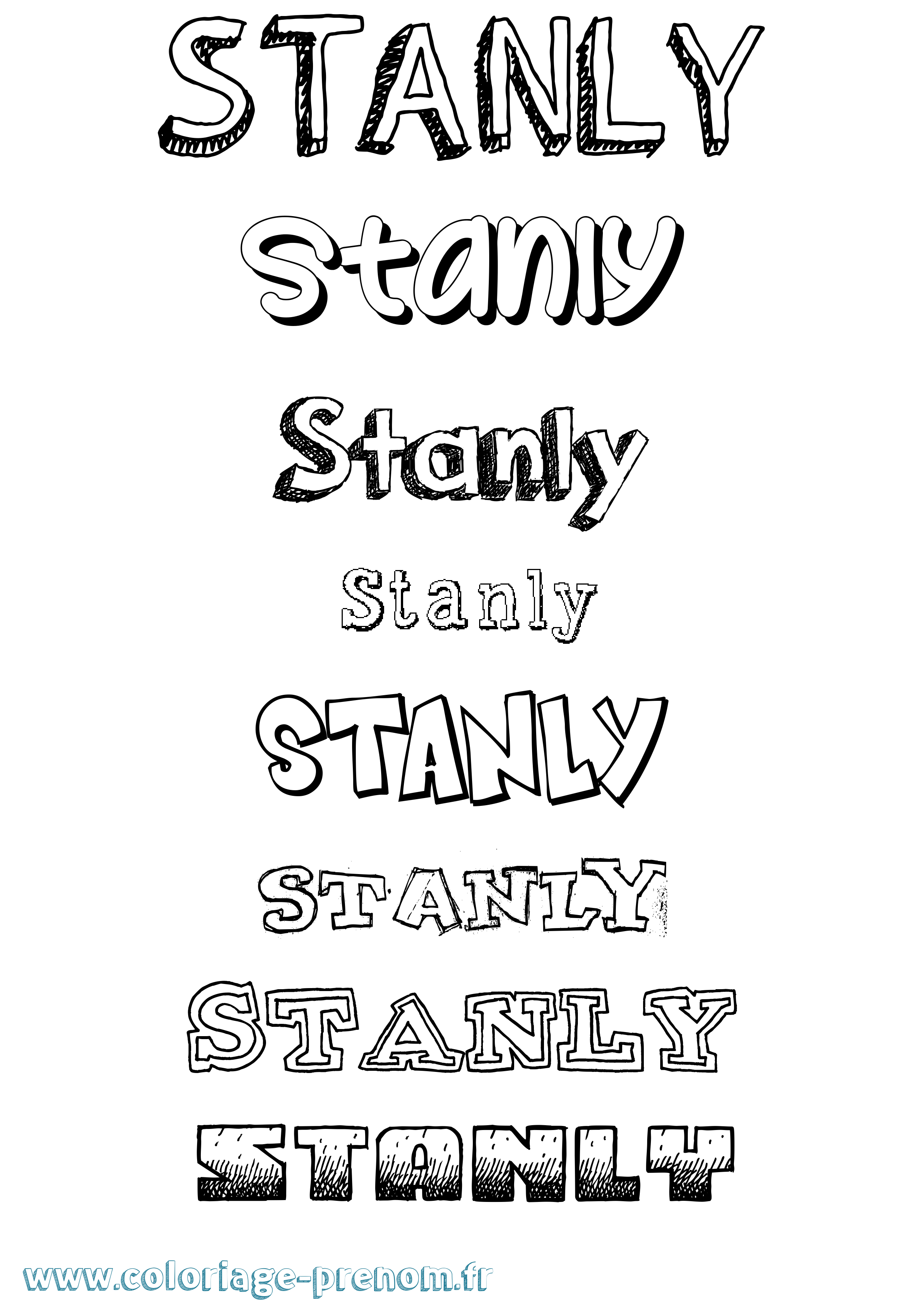 Coloriage prénom Stanly Dessiné