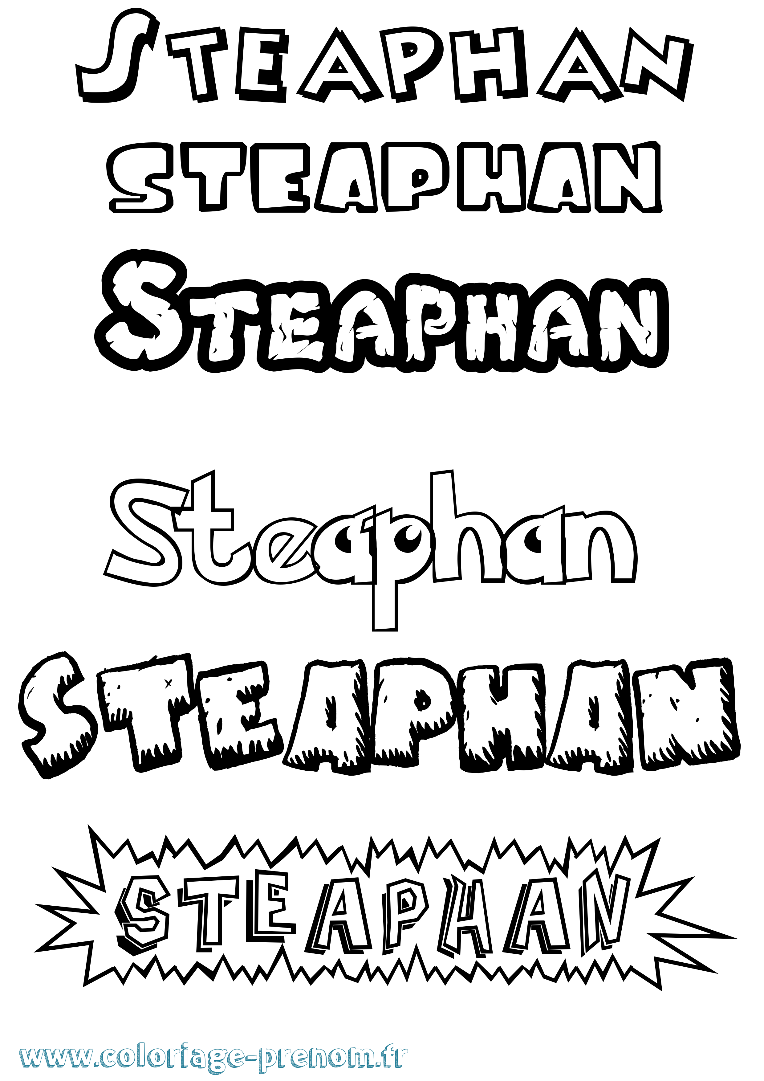 Coloriage prénom Steaphan Dessin Animé