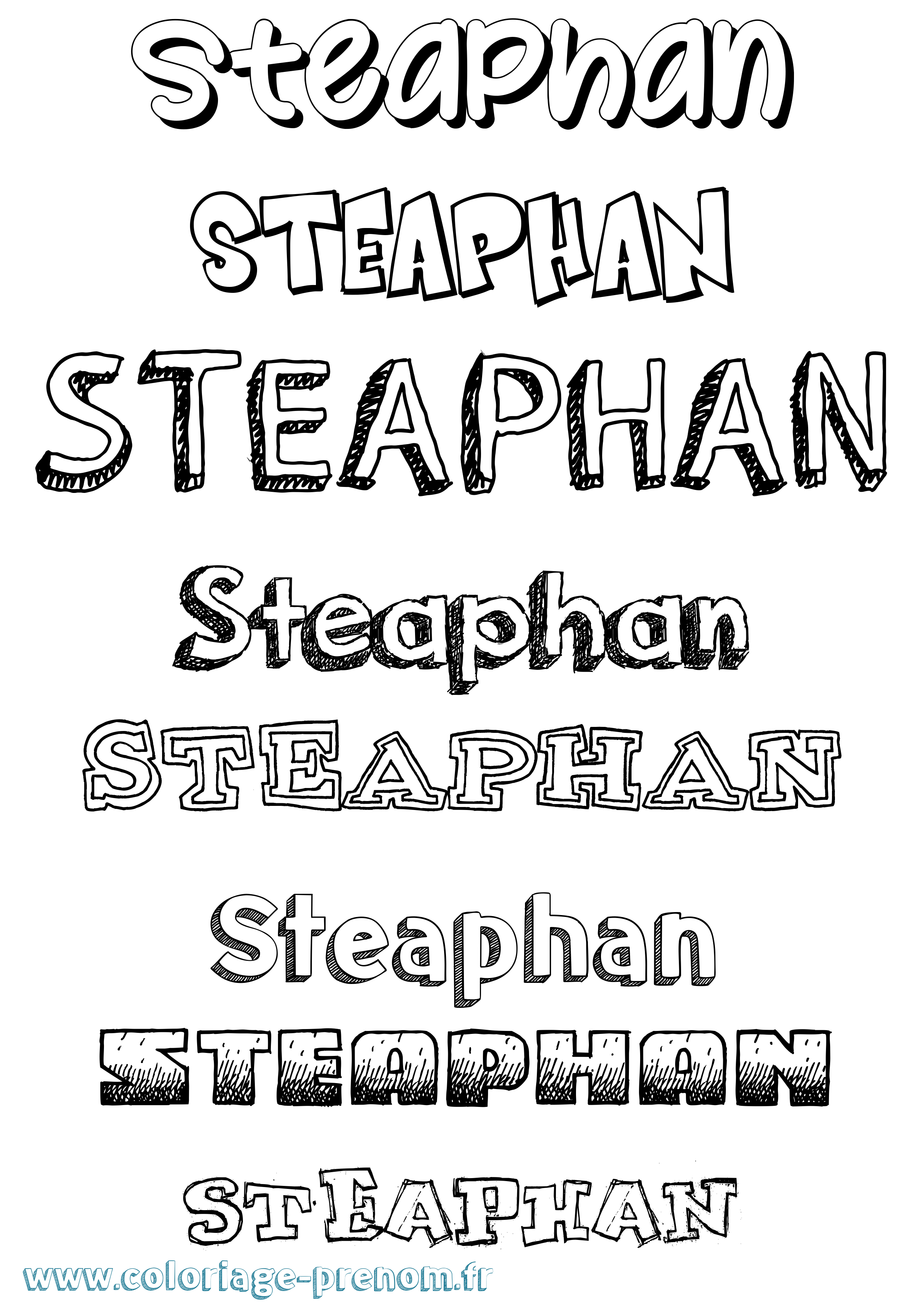 Coloriage prénom Steaphan Dessiné
