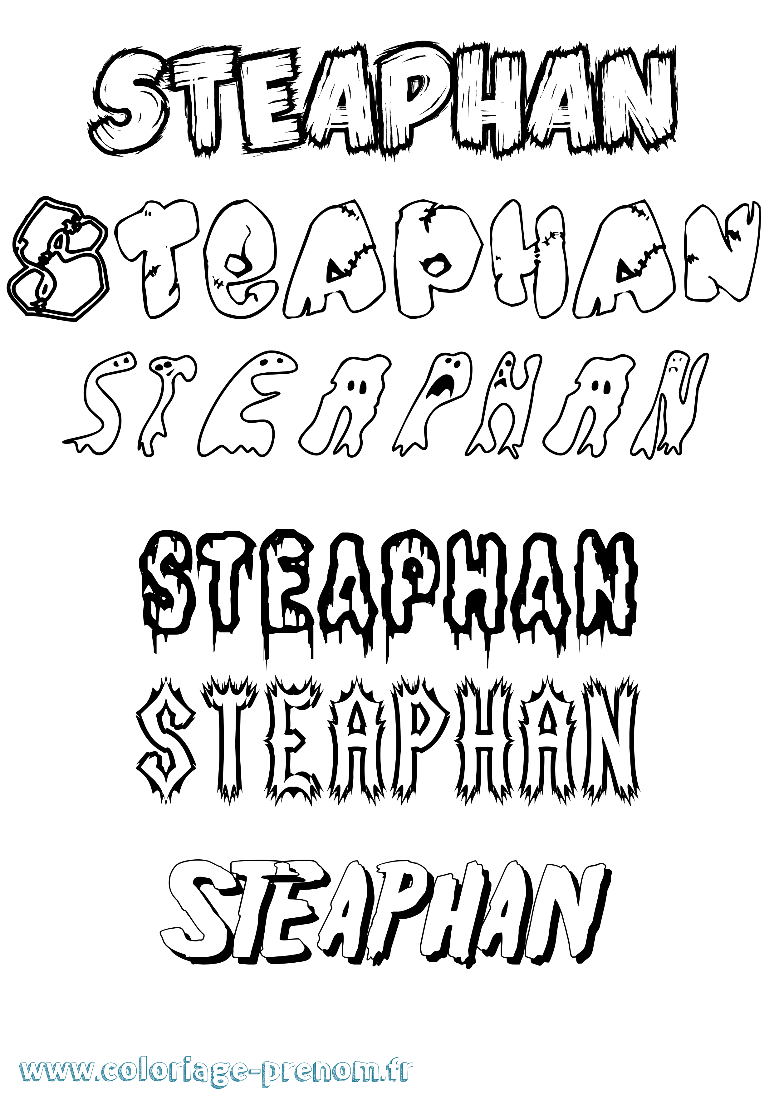 Coloriage prénom Steaphan Frisson