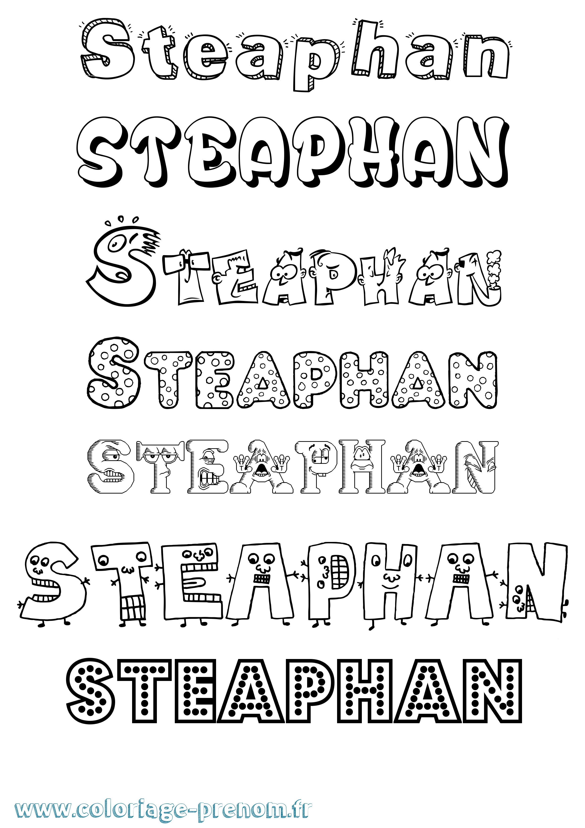 Coloriage prénom Steaphan Fun