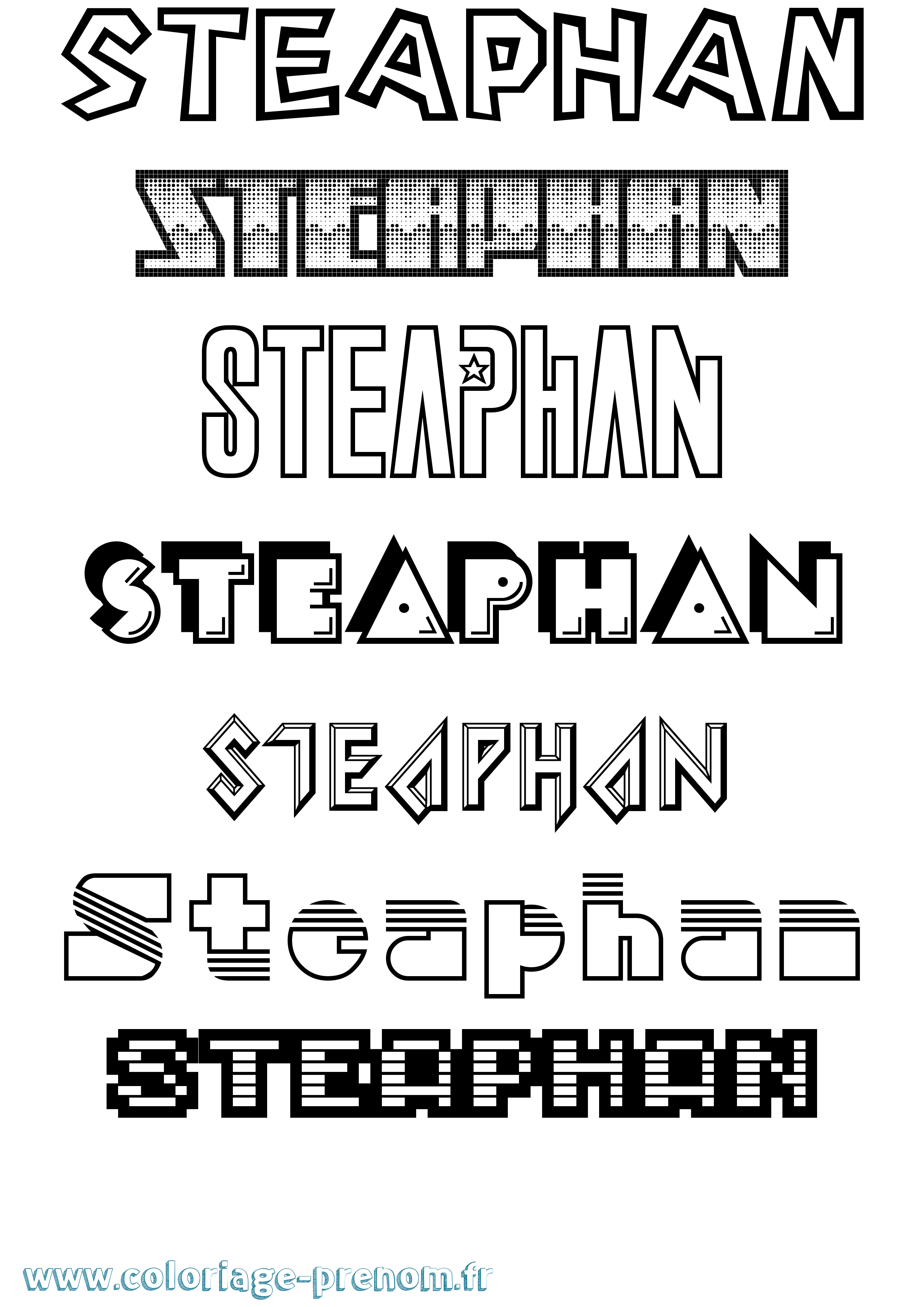 Coloriage prénom Steaphan Jeux Vidéos