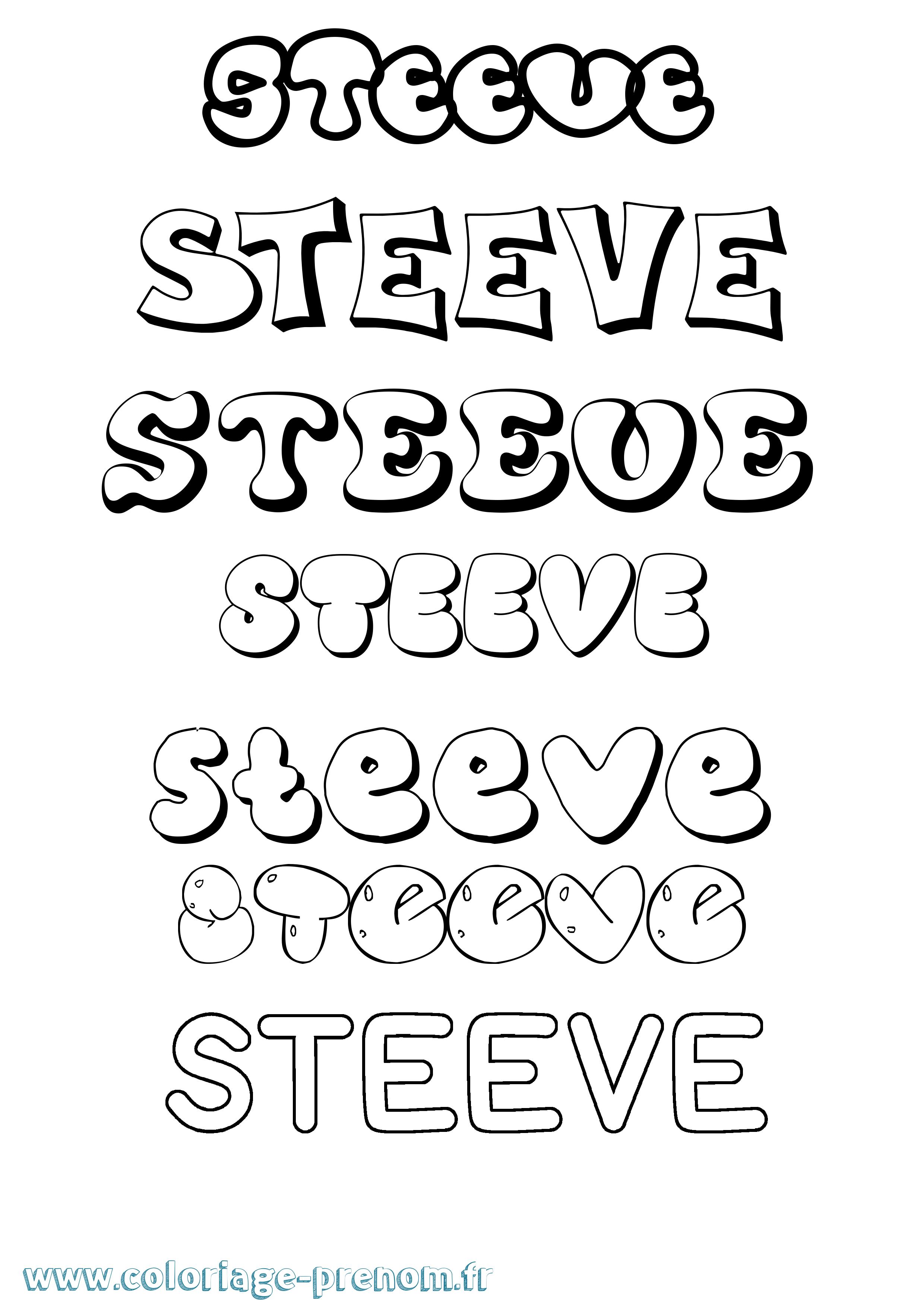 Coloriage Steeve Coloriage prénom Steeve
