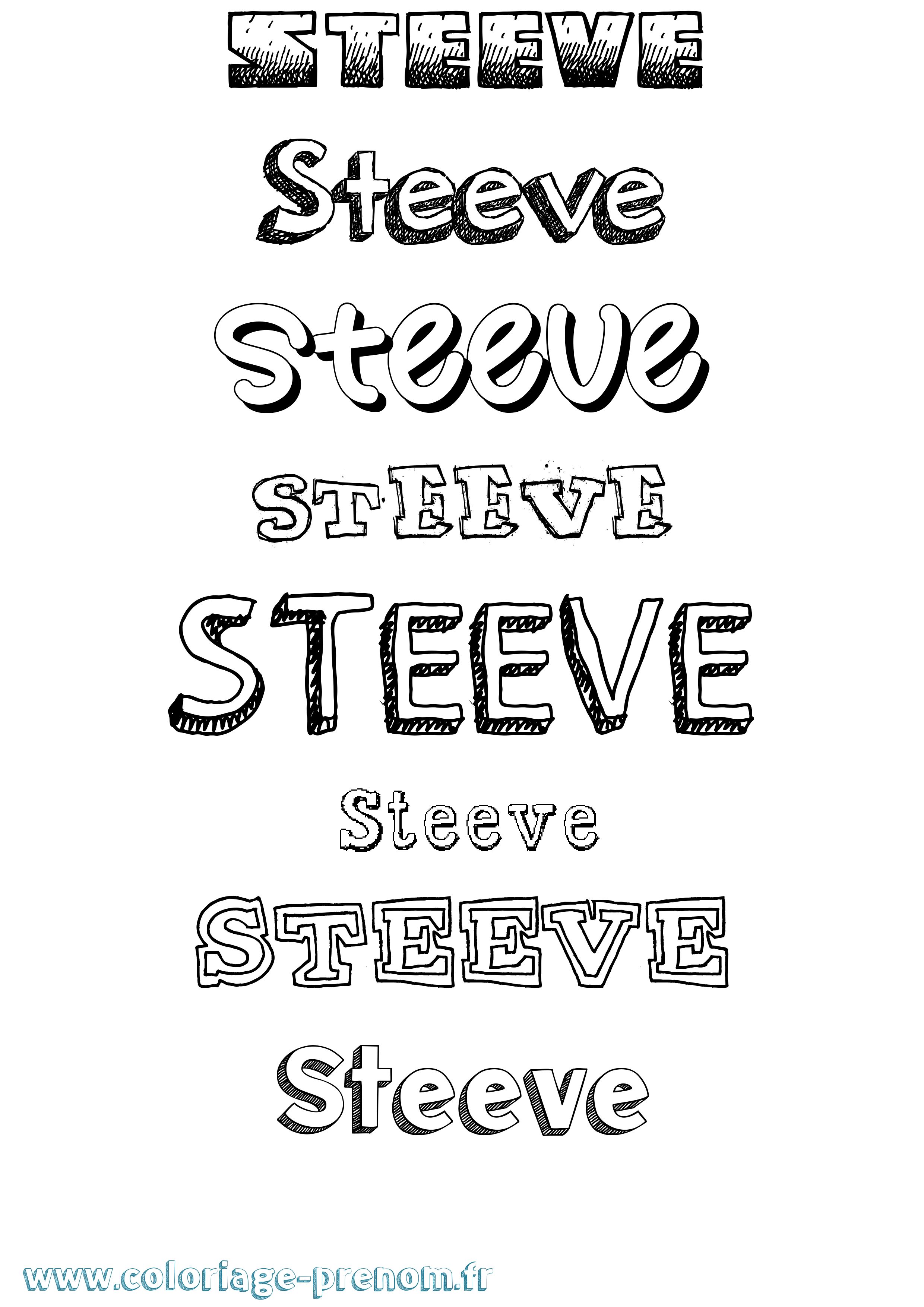 Coloriage Steeve Coloriage prénom Steeve
