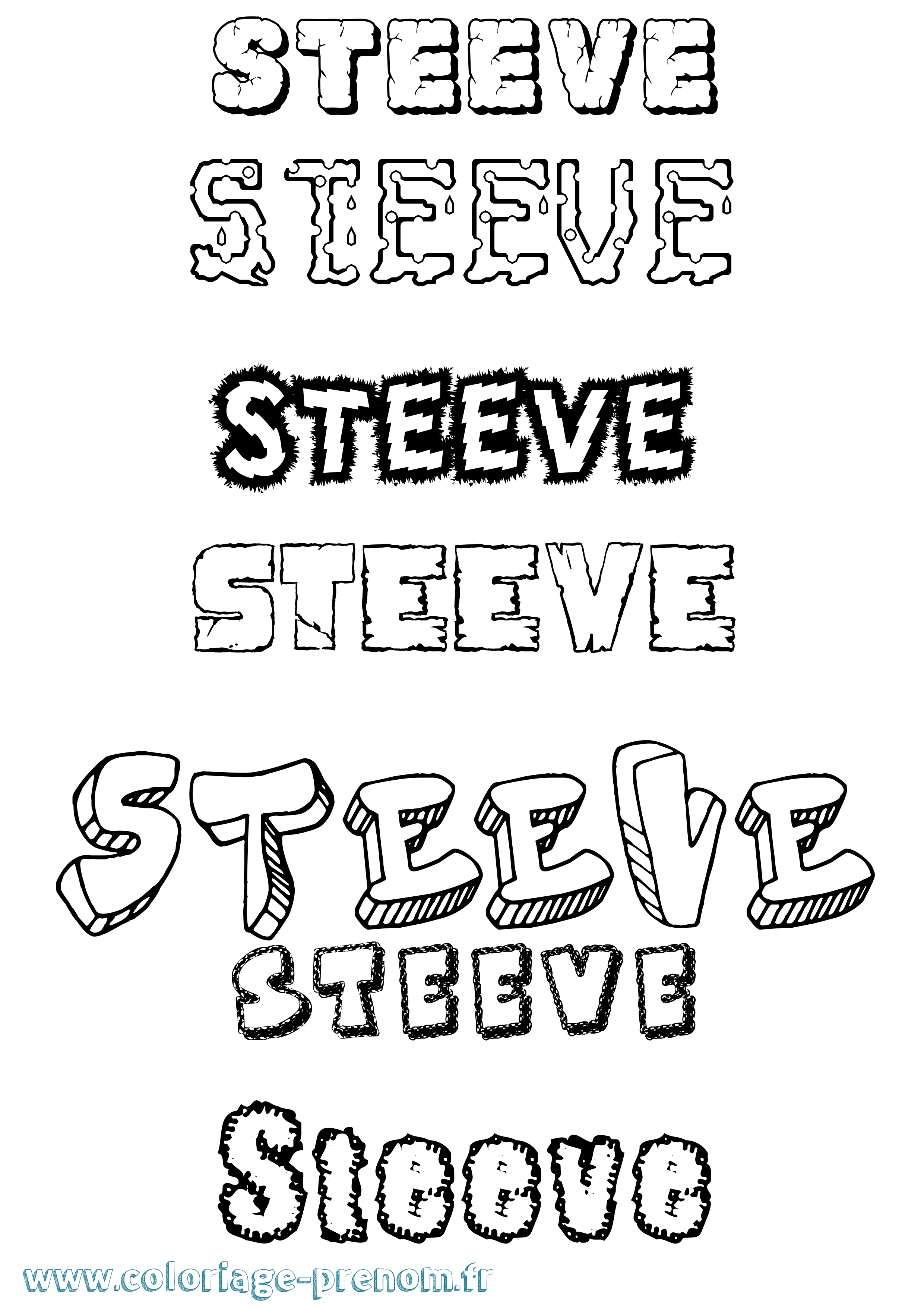 Coloriage Steeve Coloriage prénom Steeve