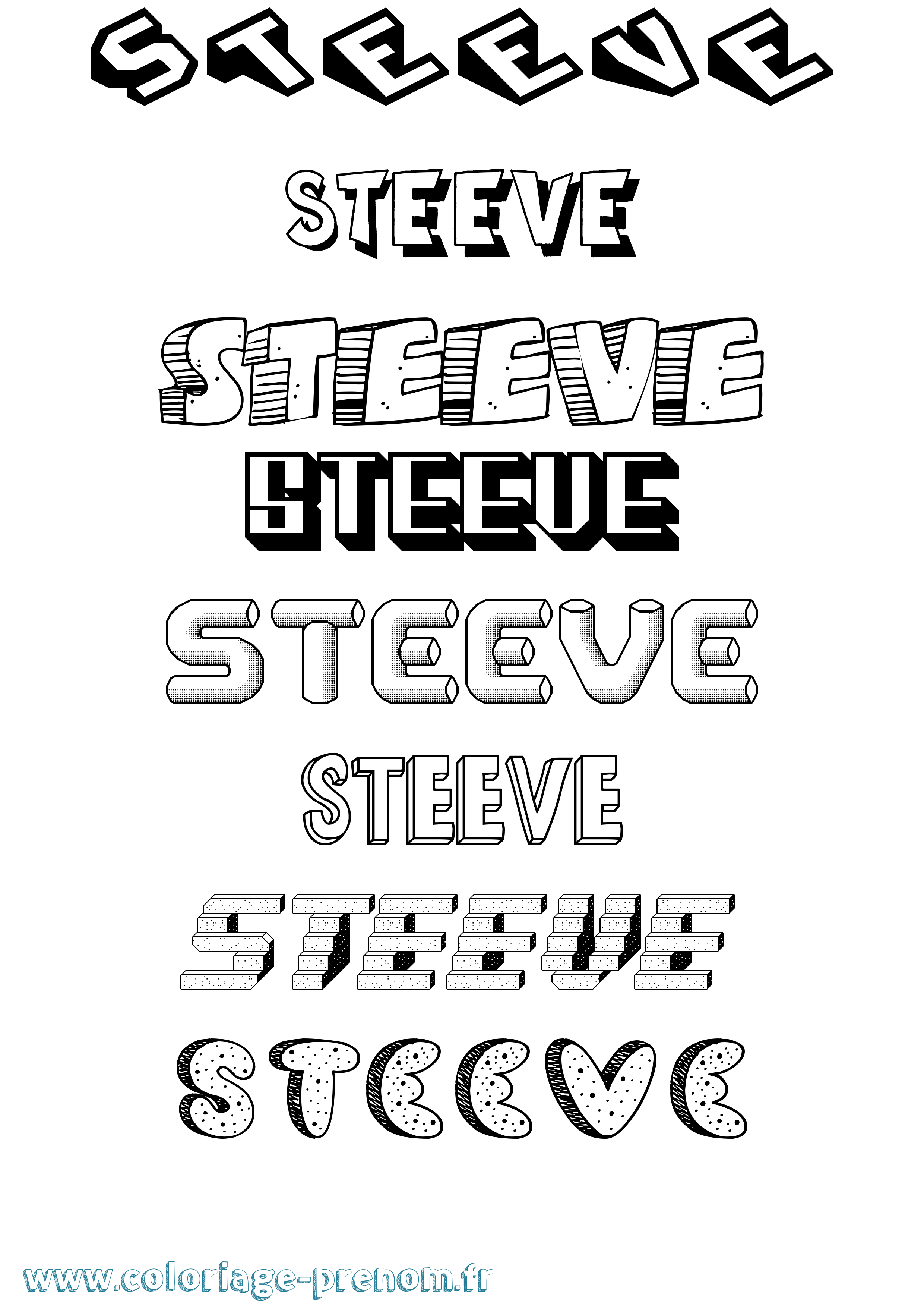 Coloriage Steeve Coloriage prénom Steeve