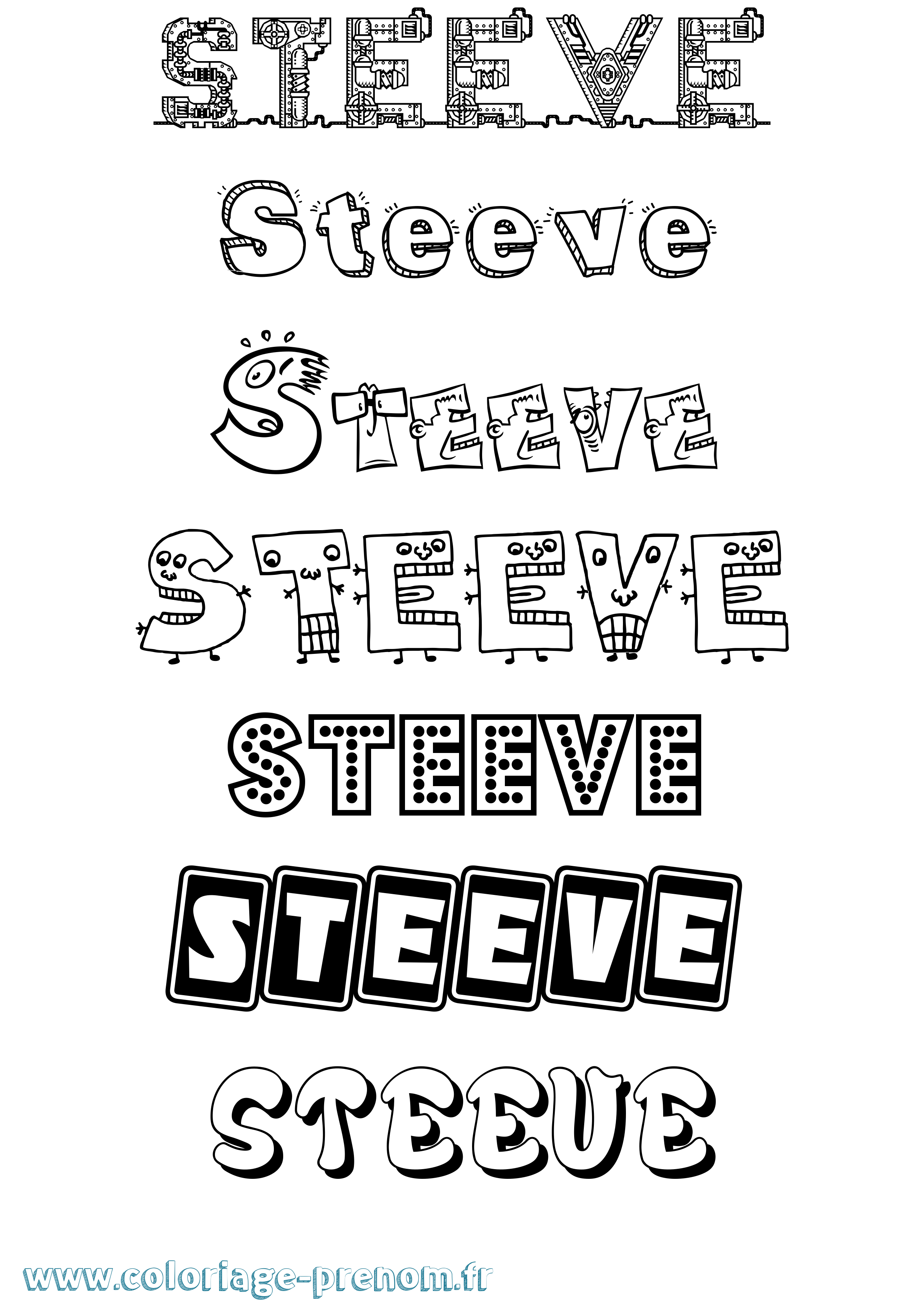 Coloriage Steeve Coloriage prénom Steeve