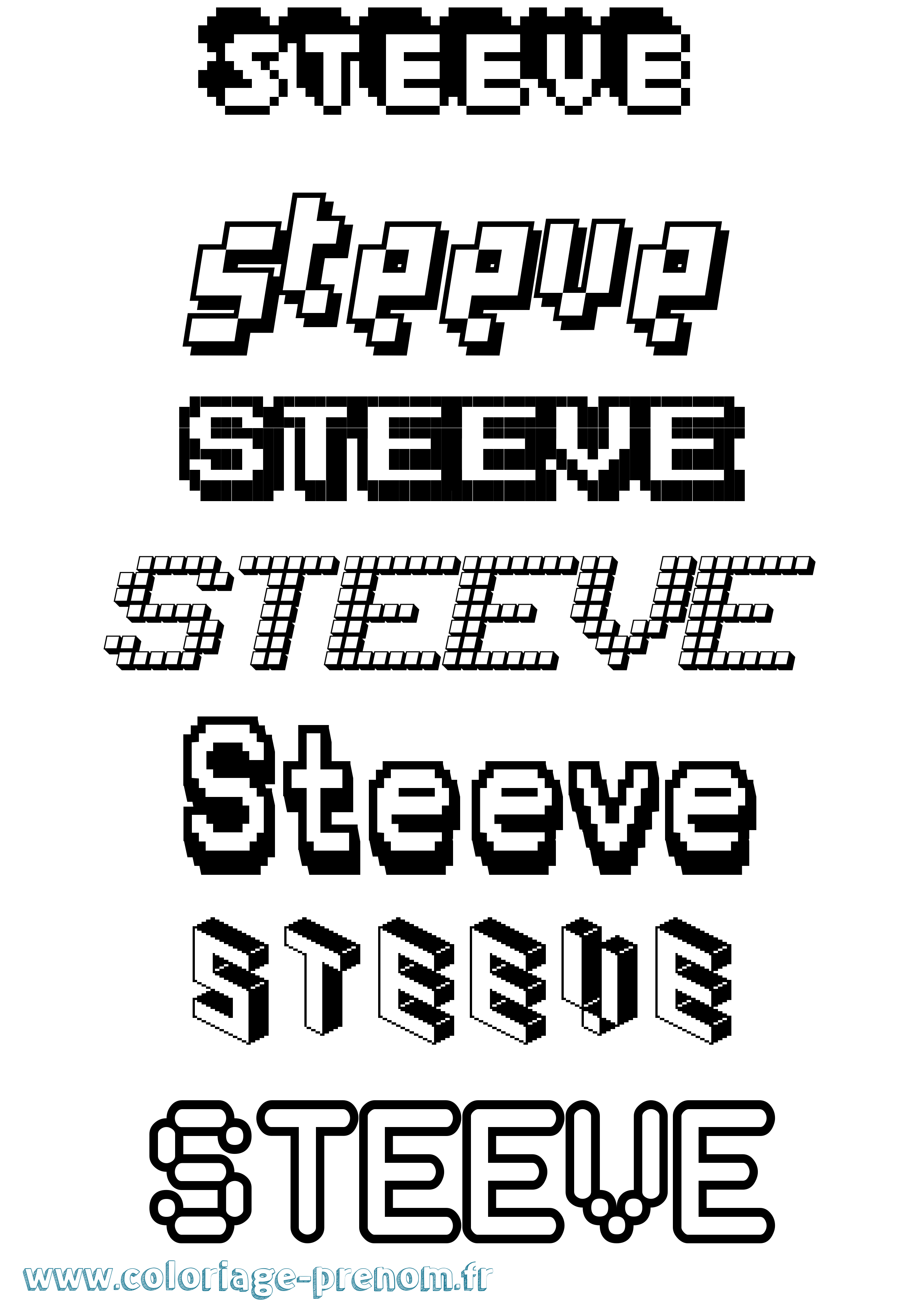 Coloriage Steeve Coloriage prénom Steeve