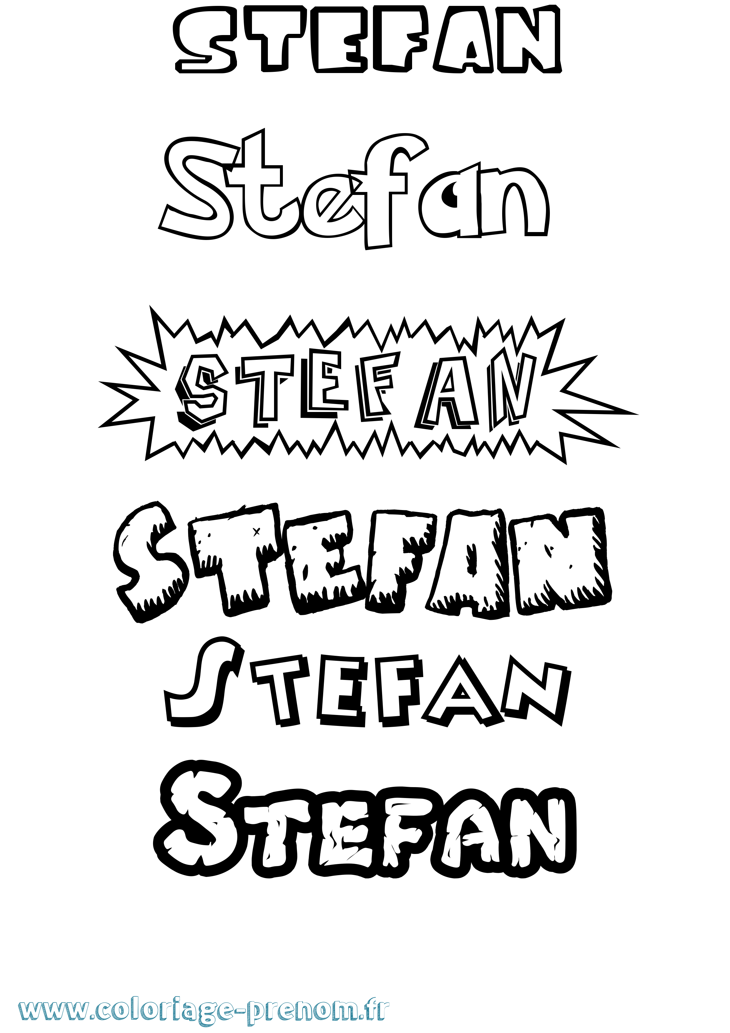 Coloriage prénom Stefan