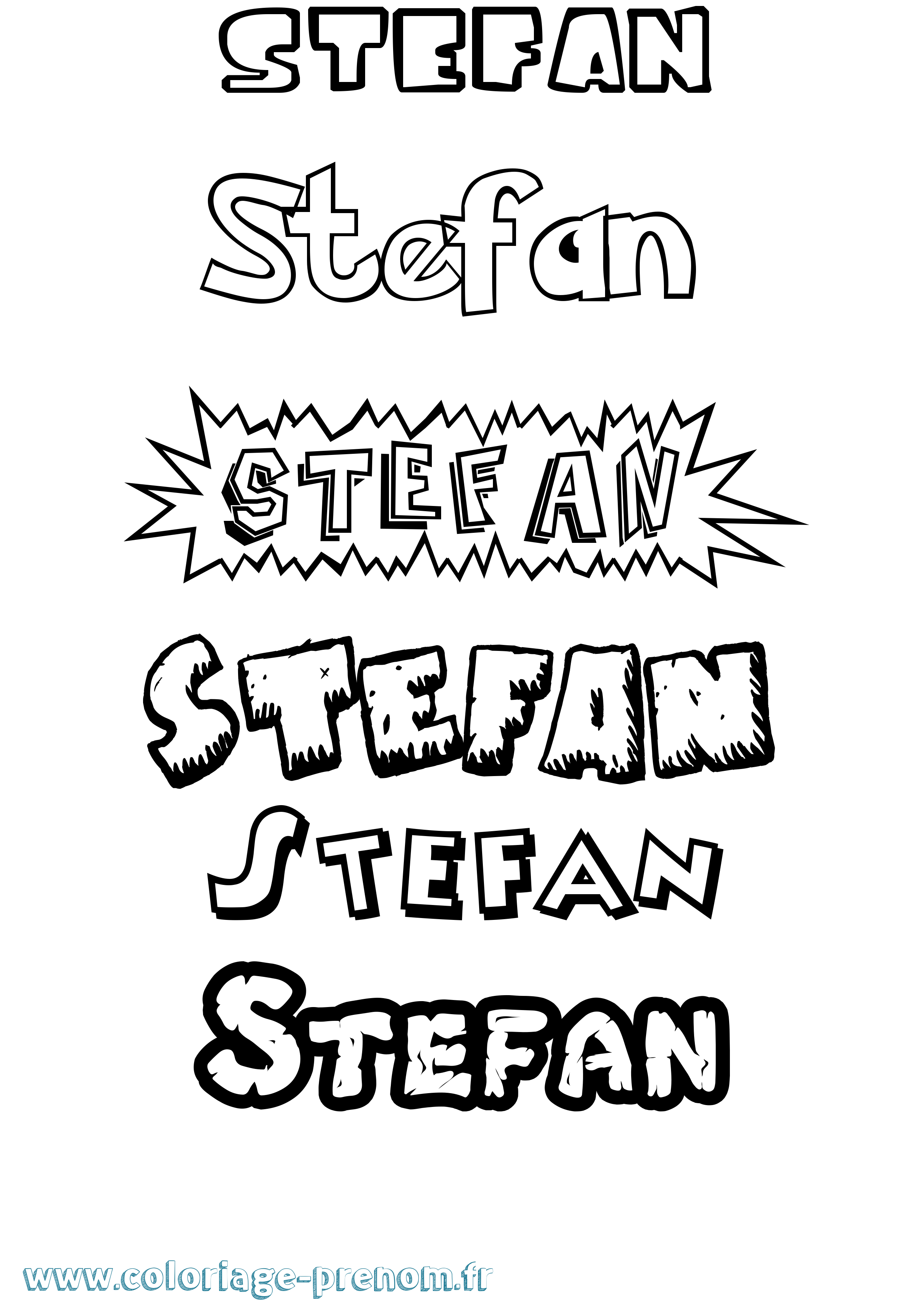 Coloriage Stefan Dessin Animé Coloriage prénom Stefan Dessin Animé