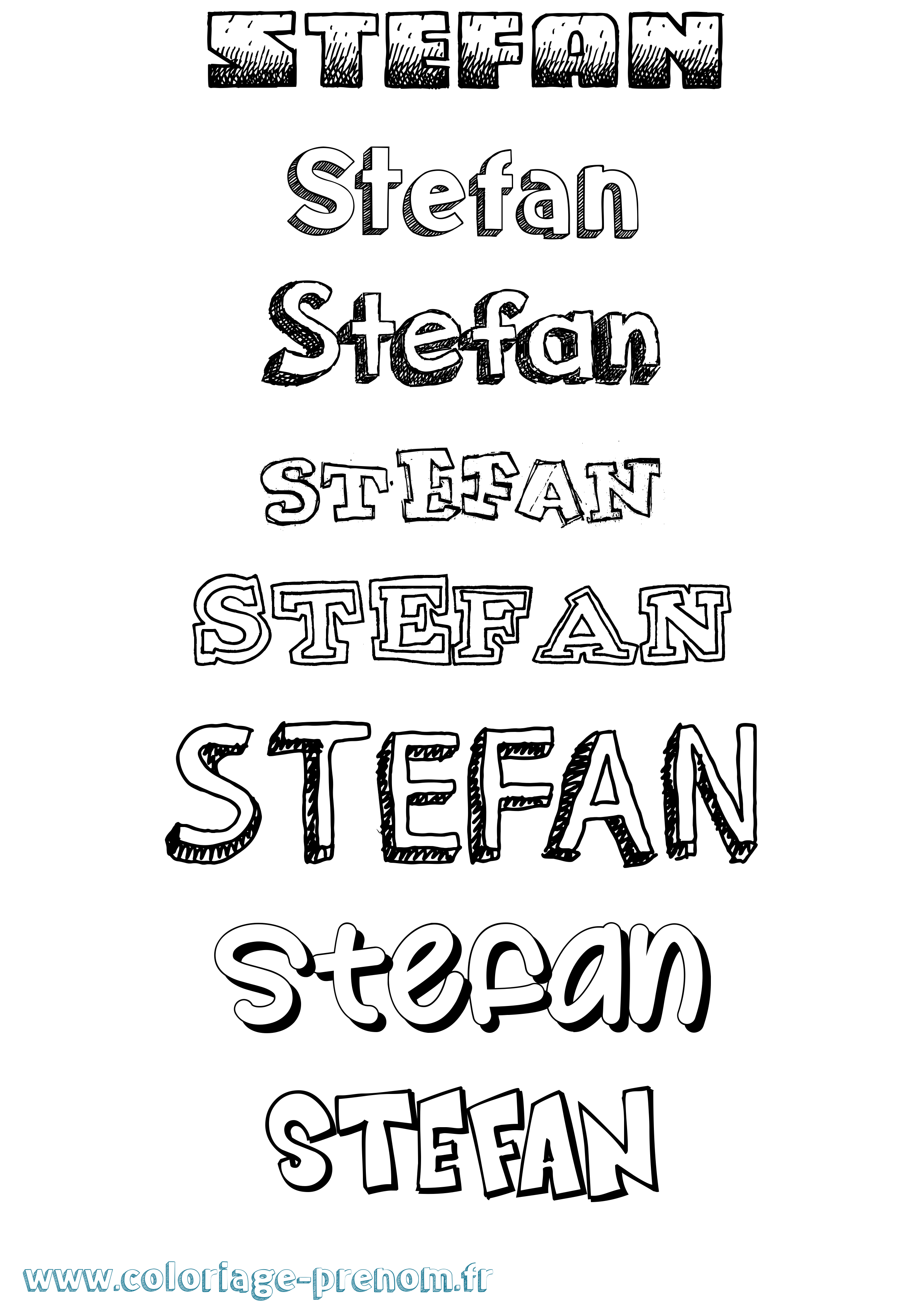 Coloriage Stefan Dessiné Coloriage prénom Stefan Dessiné