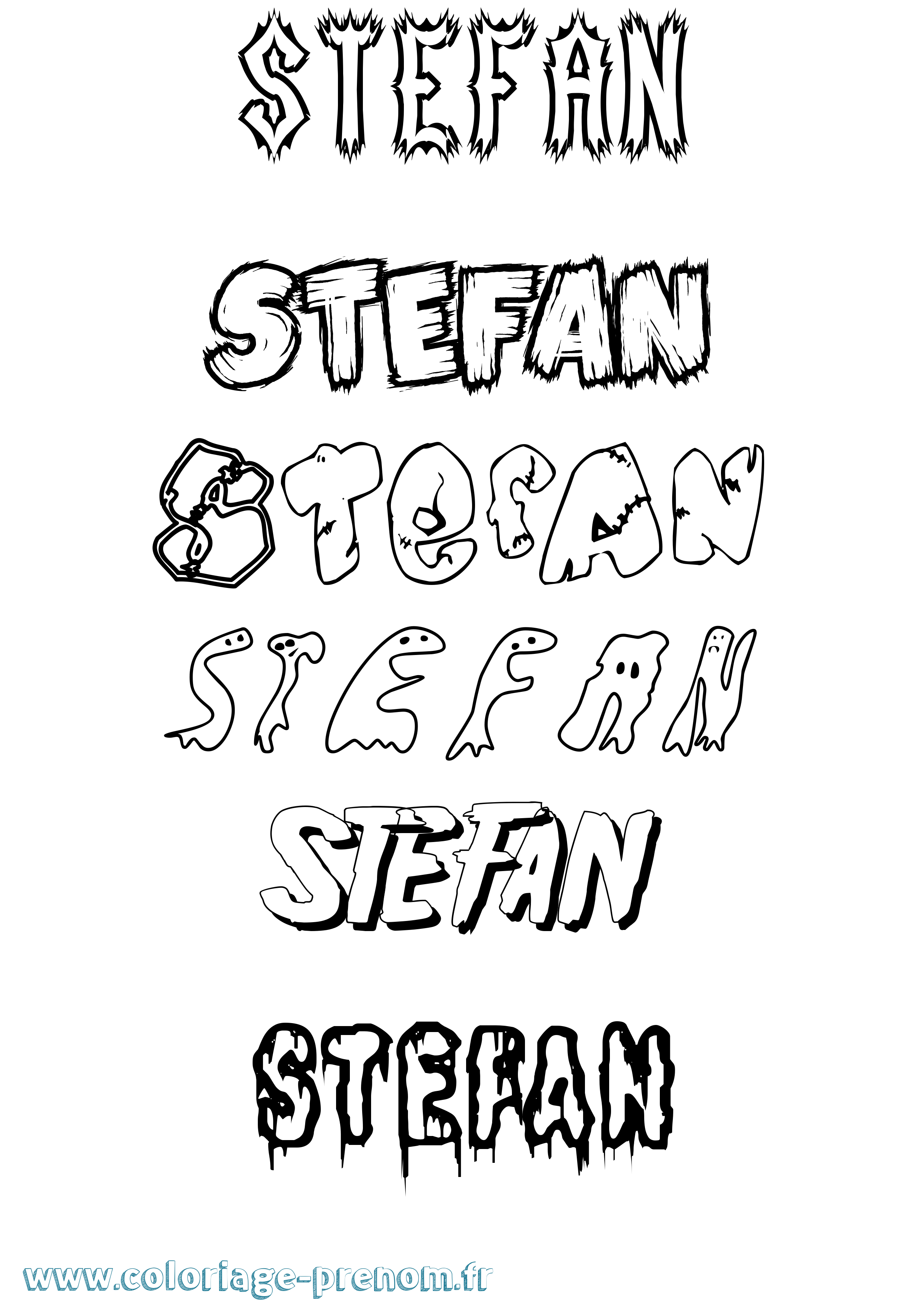 Coloriage Stefan Frisson Coloriage prénom Stefan Frisson