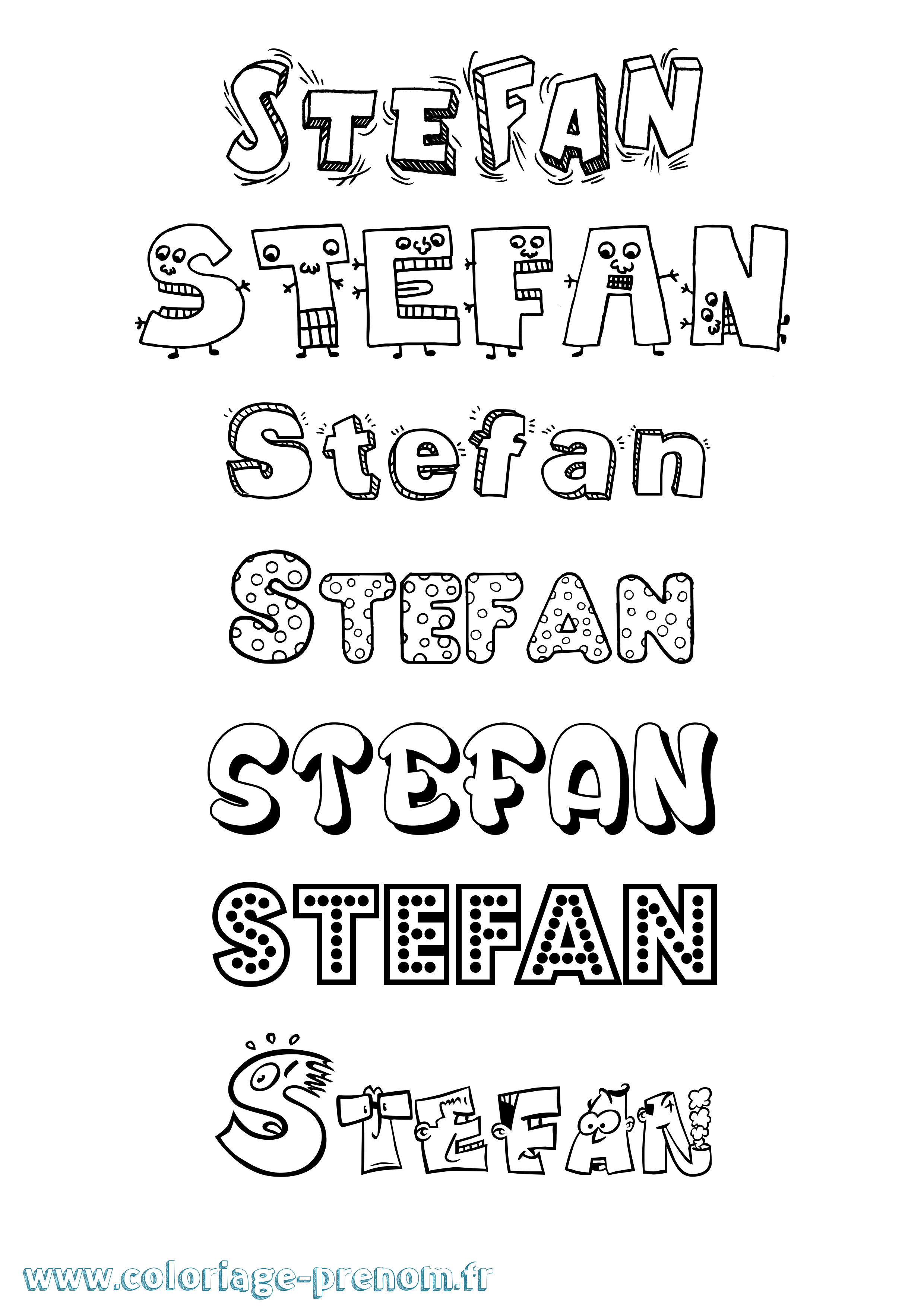 Coloriage Stefan Fun Coloriage prénom Stefan Fun
