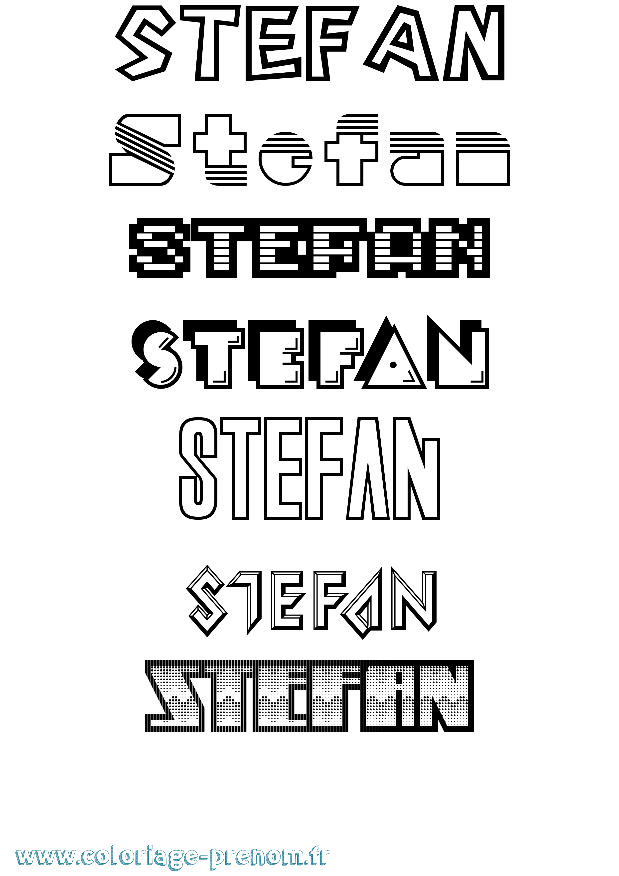 Coloriage prénom Stefan